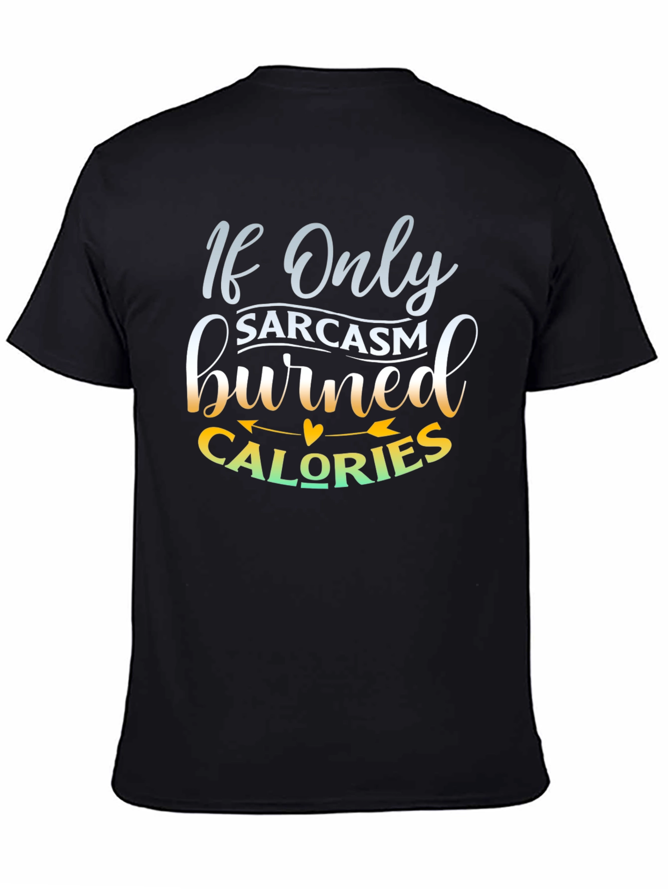 Black Sarcasm Calories Graphic T-Shirt - Unisex view 4