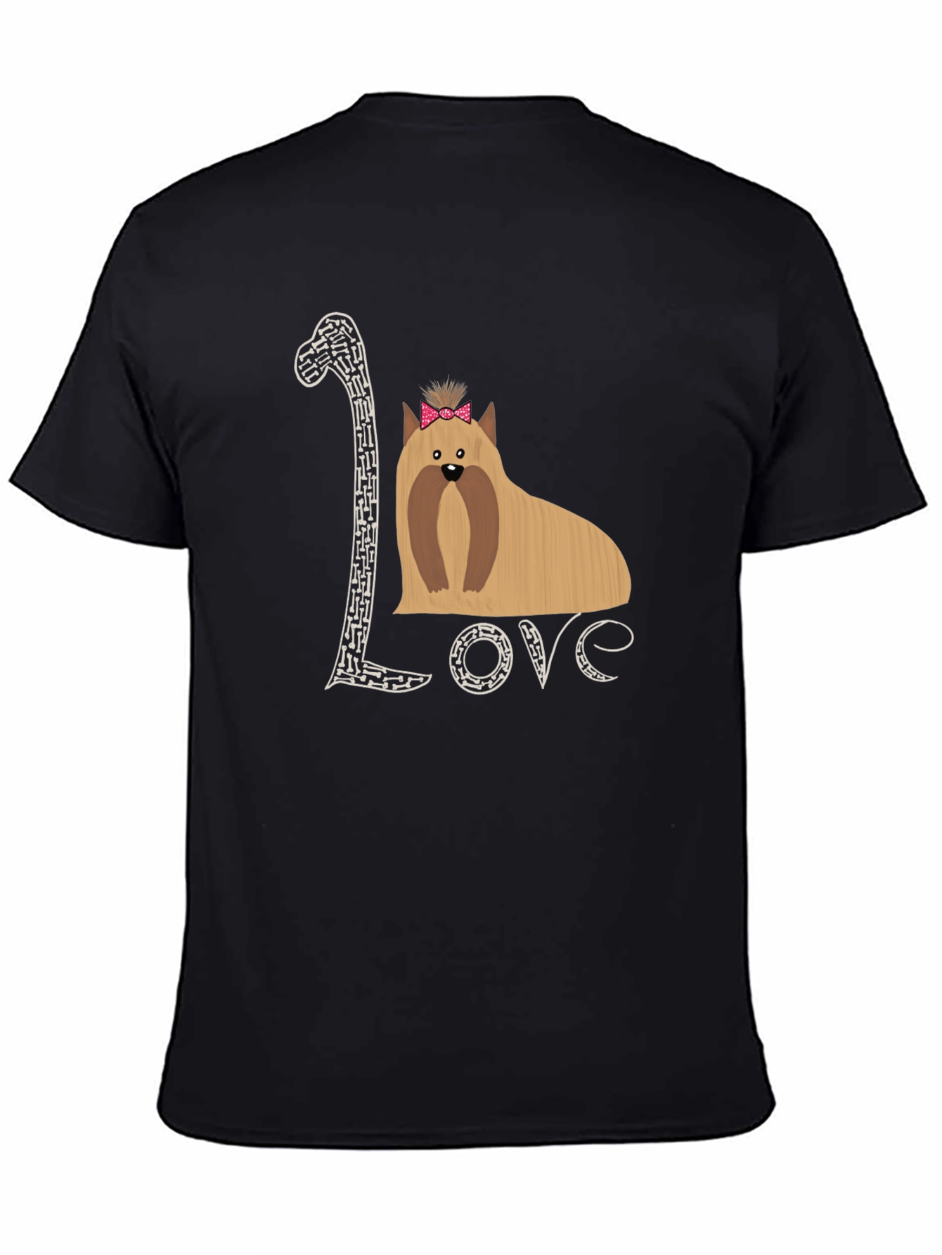 Black Love Yorkshire Terrier Black T-Shirt view 4
