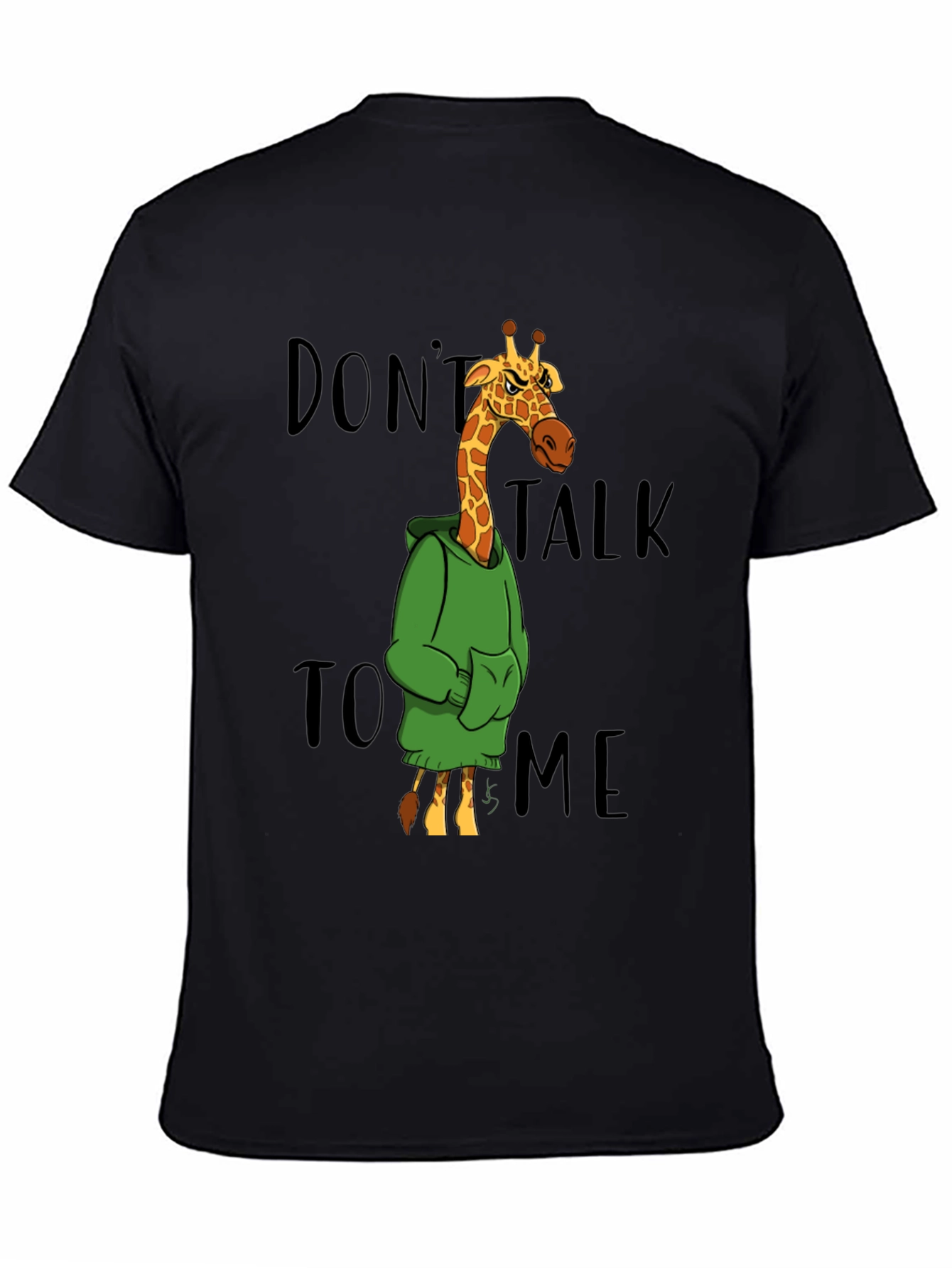 Black Don't Talk to Me Giraffe Graphic T-Shirt view 4
