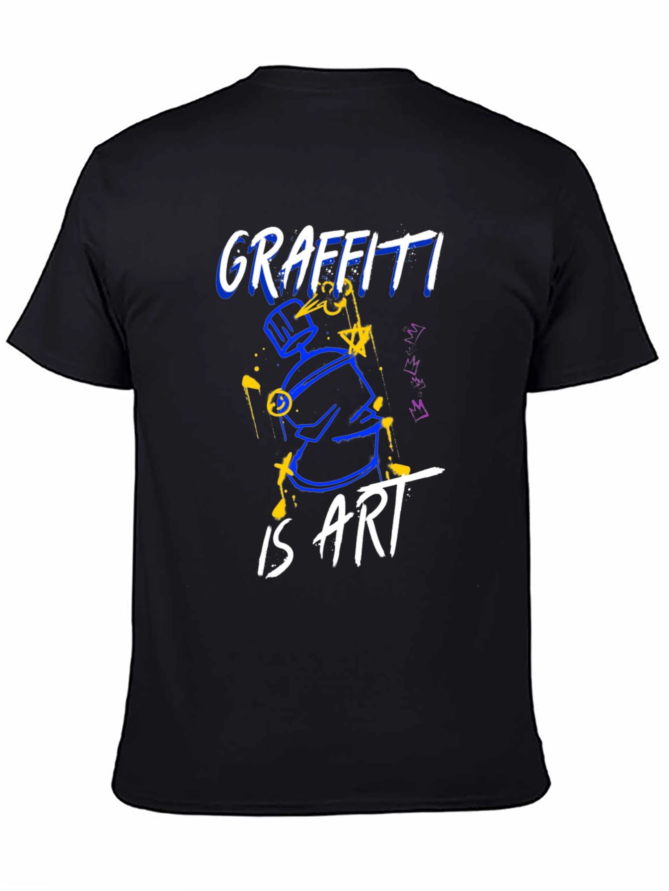 Black Graffiti Is Art Black Graphic Tee view 4