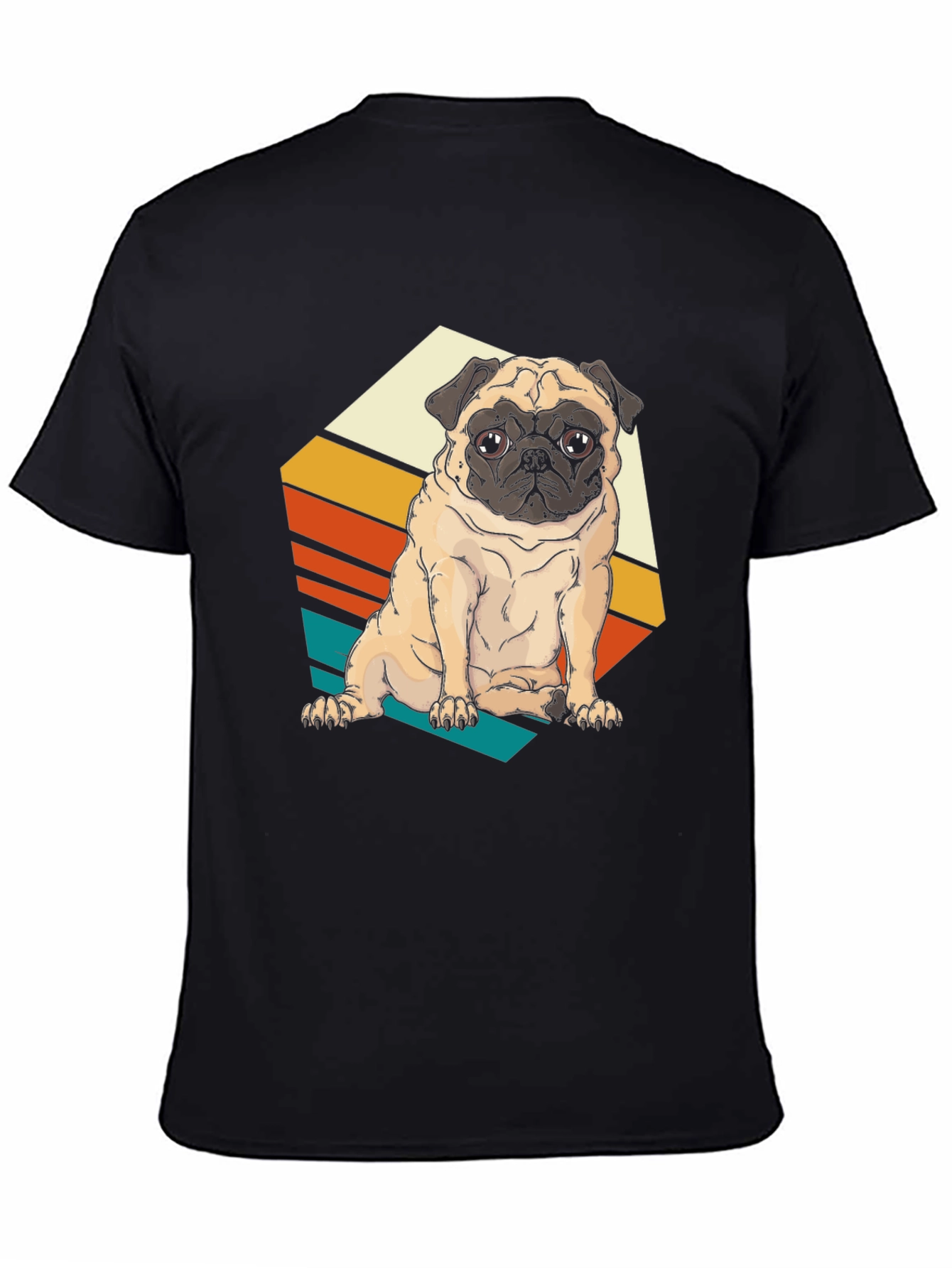 Black Retro Pug T-Shirt - Vintage Dog Lover Tee view 4