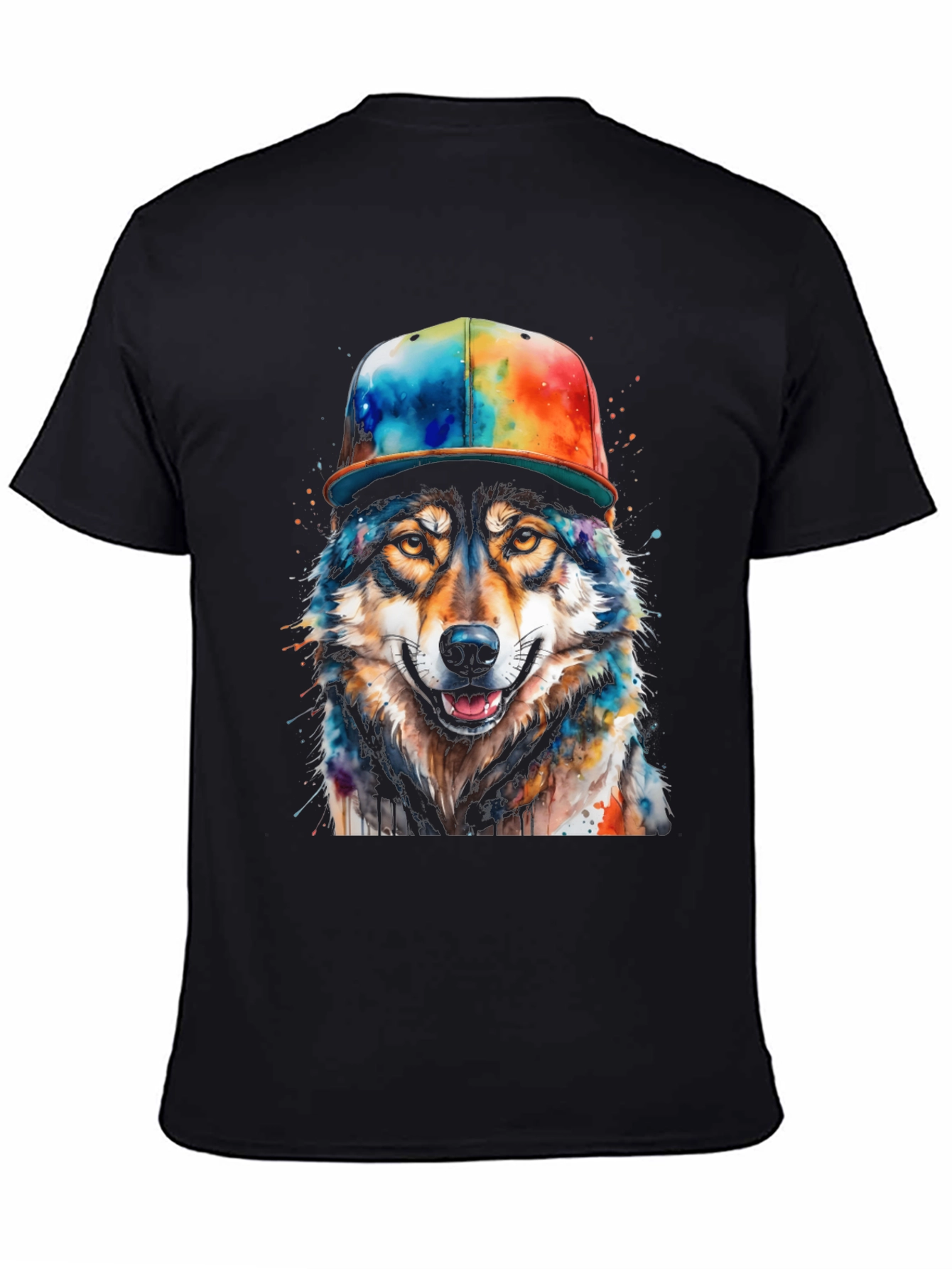 Black Wolf Graphic Tee - Men's Black T-Shirt view 4