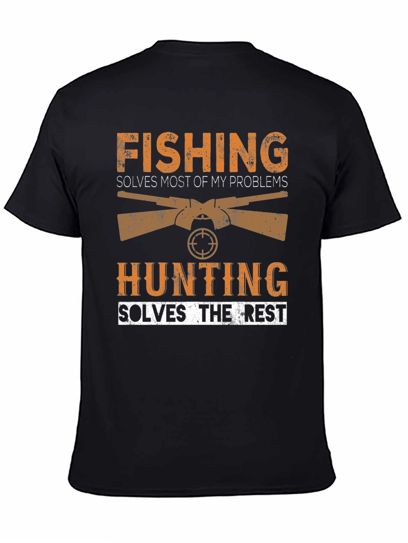 Black Fishing & Hunting Graphic Tee - Problem Solver view 4