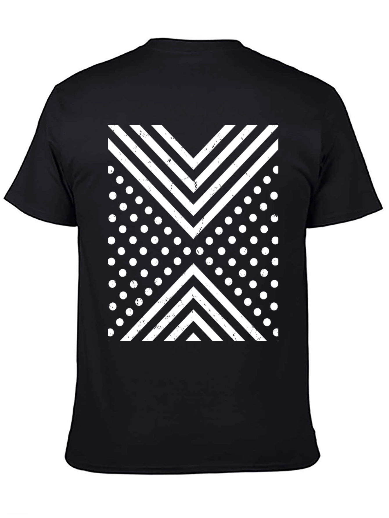 Black Geometric Graphic Tee view 4