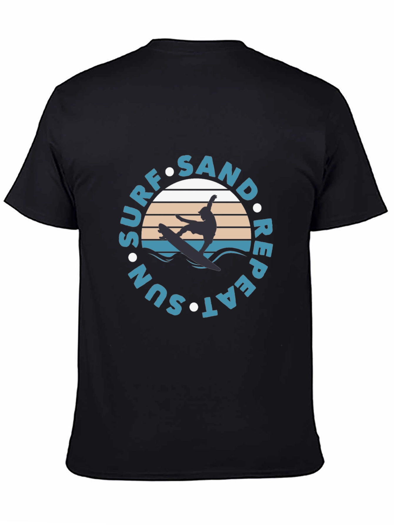 Black Surf Sand Sun Repeat Graphic T-Shirt view 4