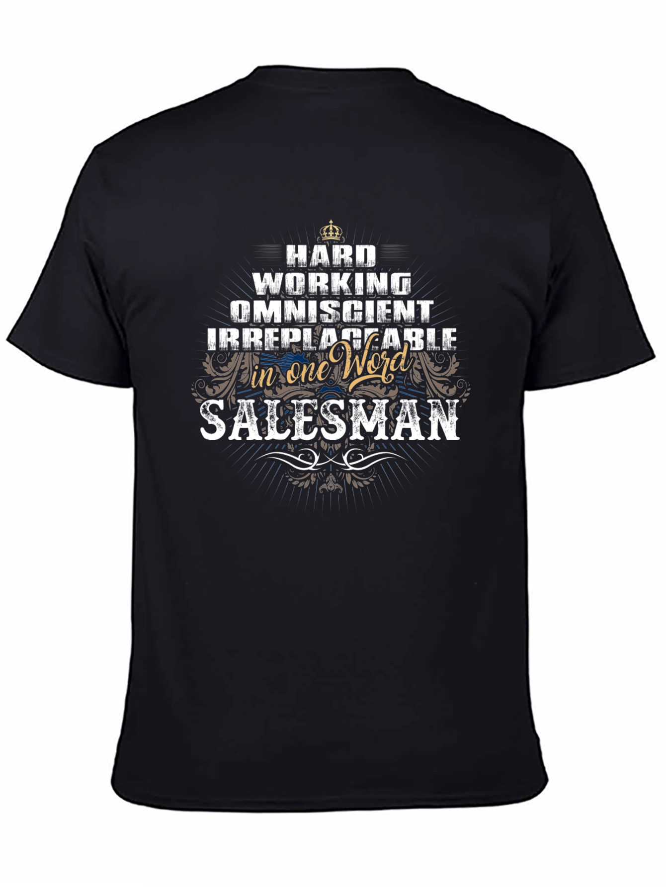 Black Salesman Hardworking Graphic T-Shirt view 4