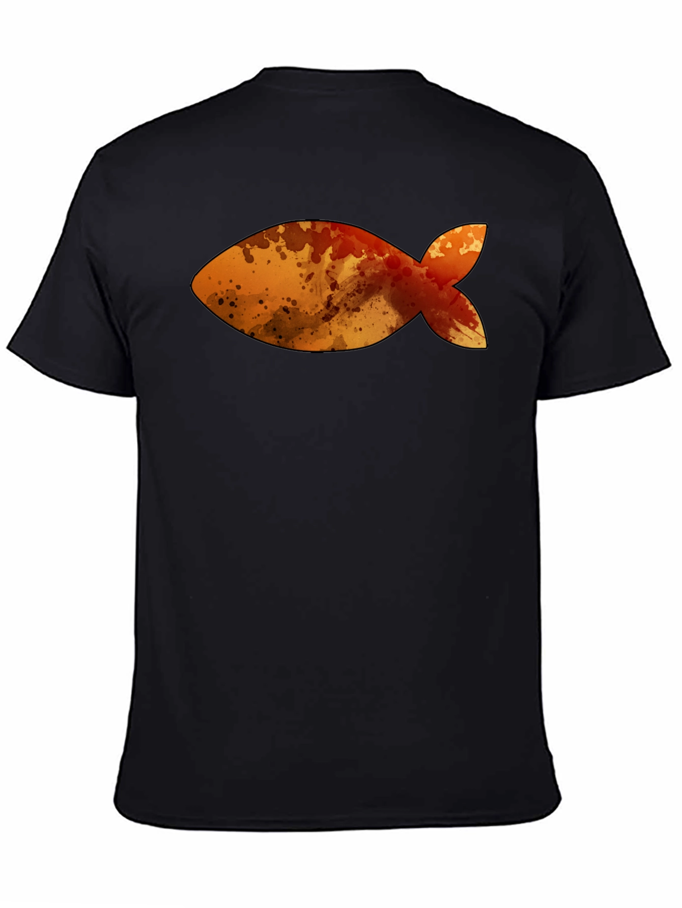 Fish Graphic Men's Black T-Shirt - 4