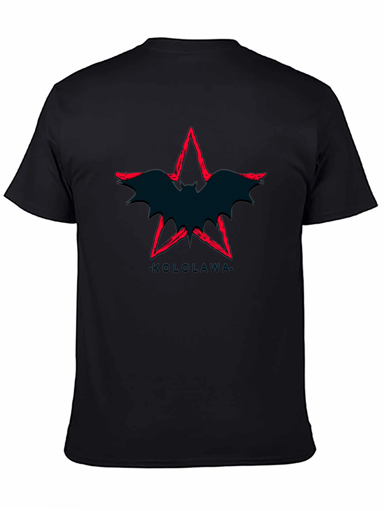 Black Bat Star Graphic Black T-Shirt view 4