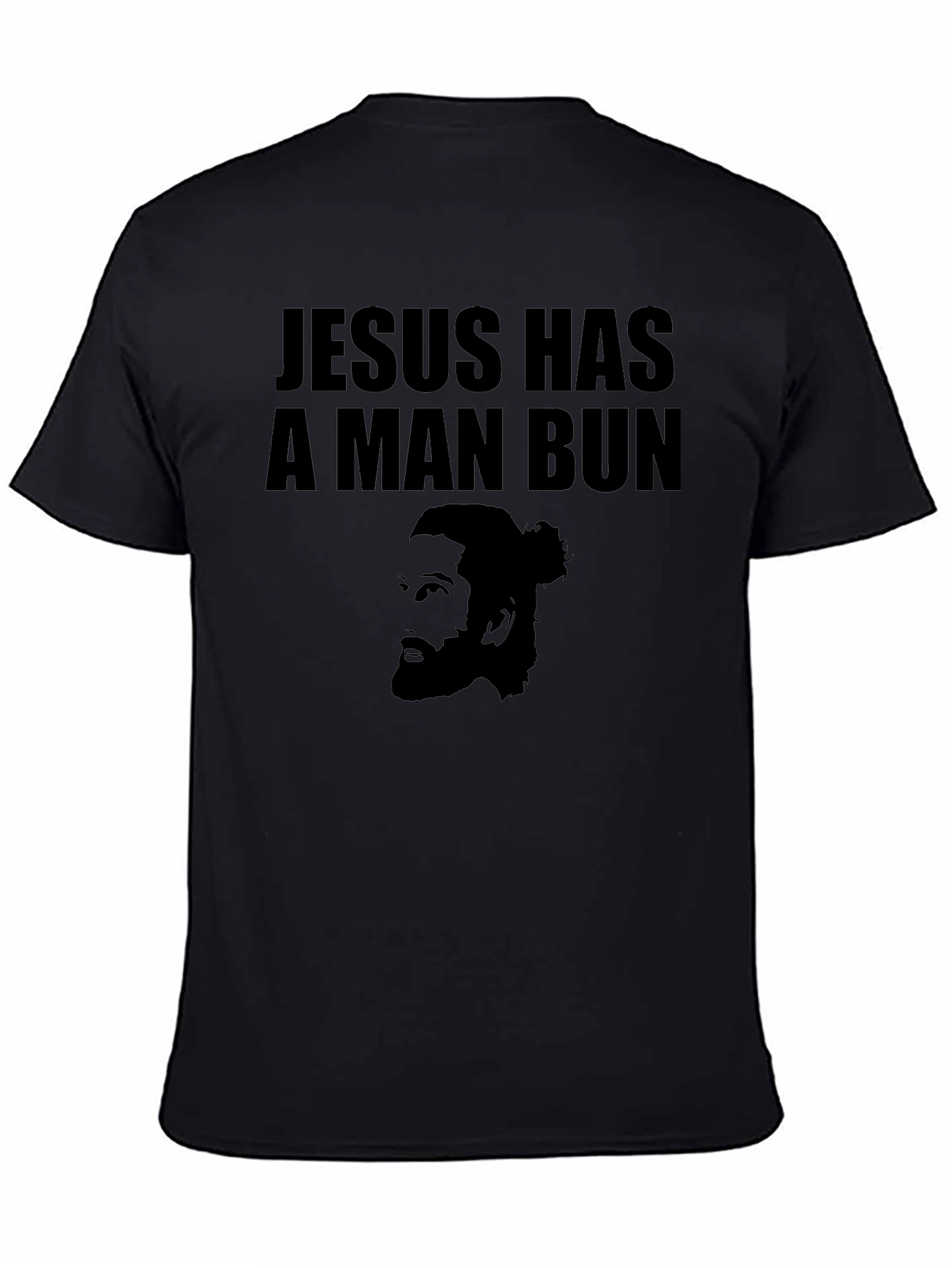 Black Jesus Has a Man Bun Graphic Tee - Black T-Shirt view 4