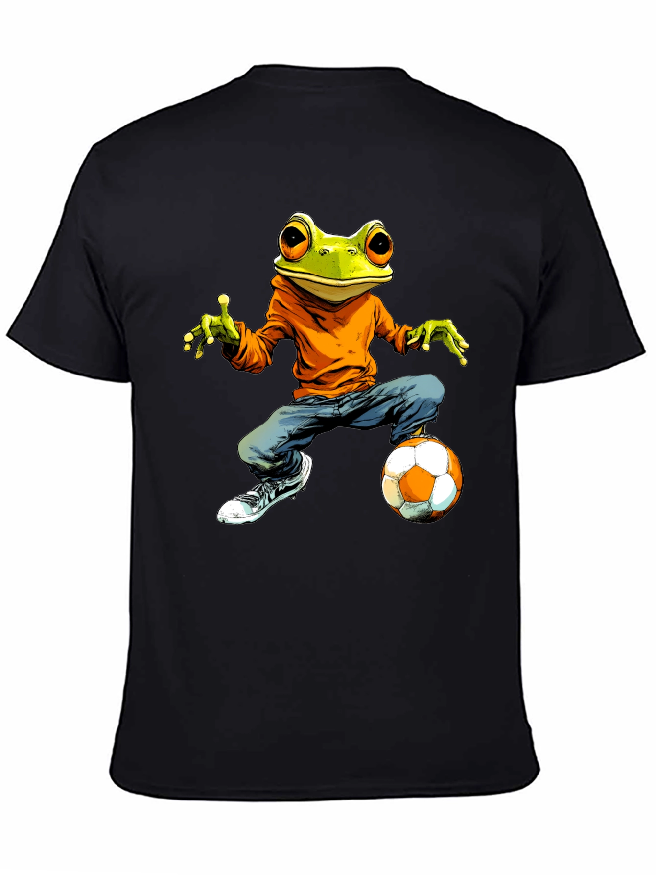 Black Frog Soccer Player Graphic Tee view 4