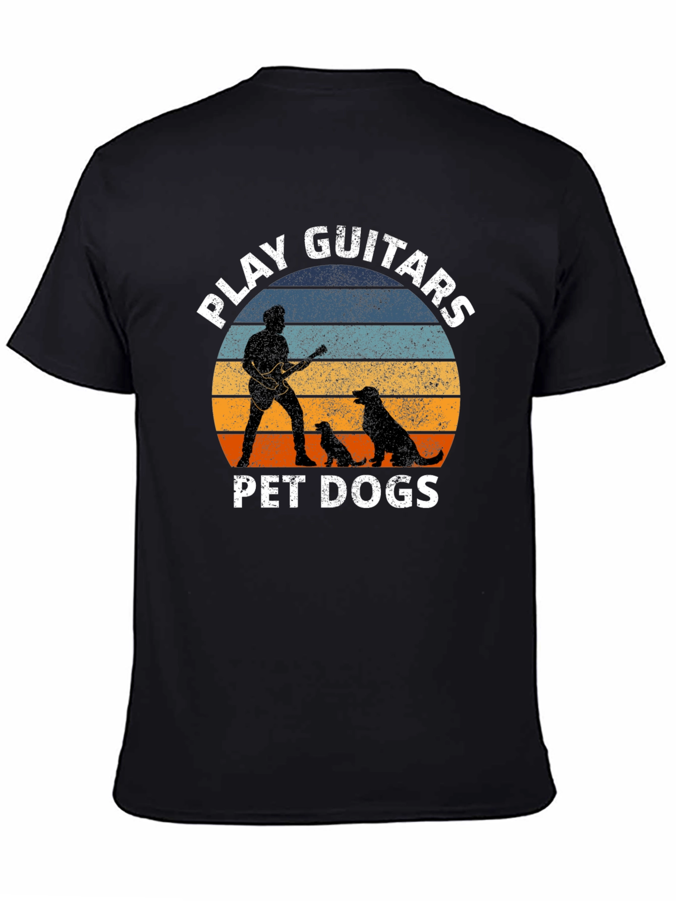 Black Play Guitars Pet Dogs Graphic Tee view 4