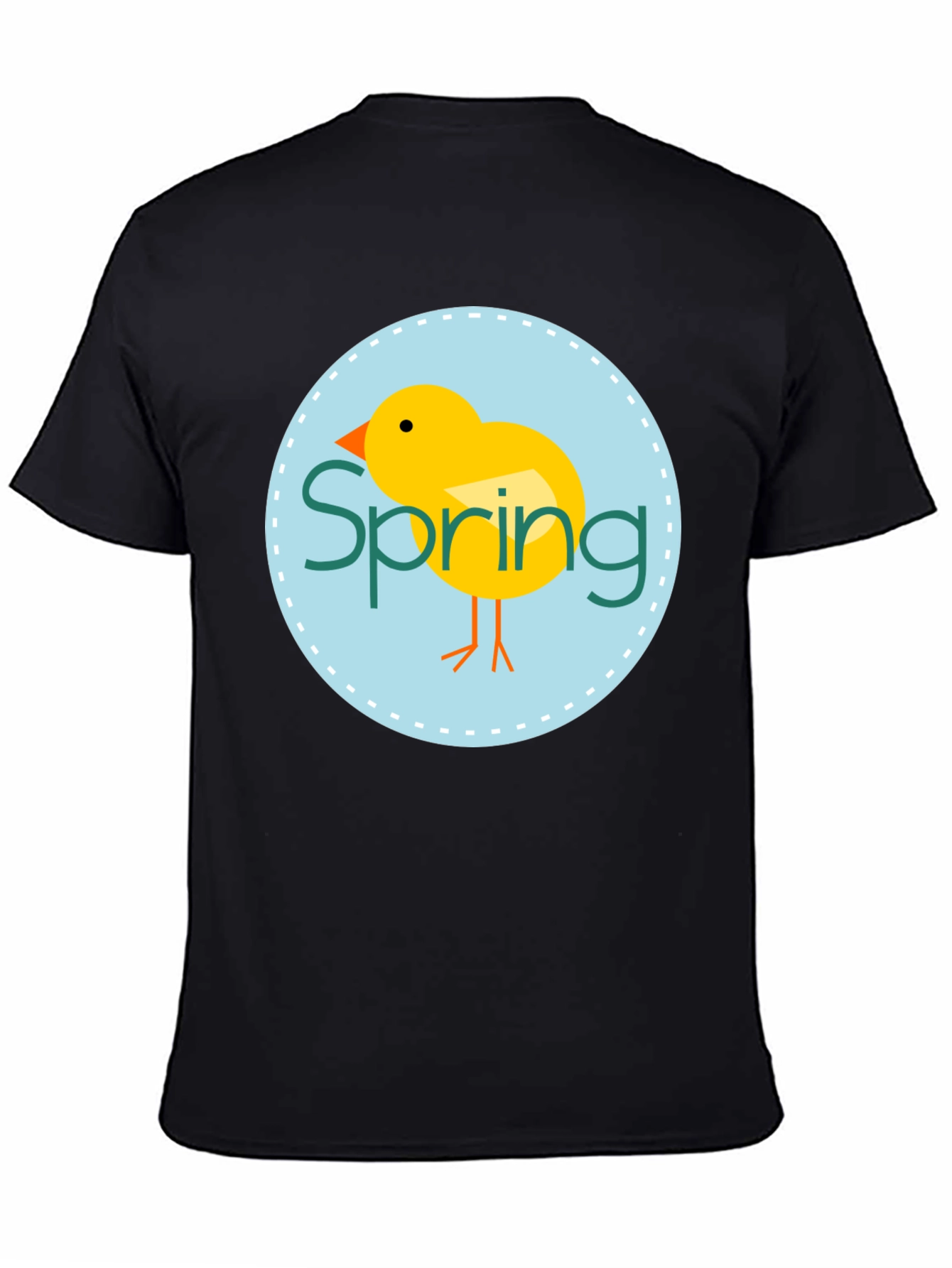 Black Spring Chick Graphic Tee - Unisex Black T-Shirt view 4