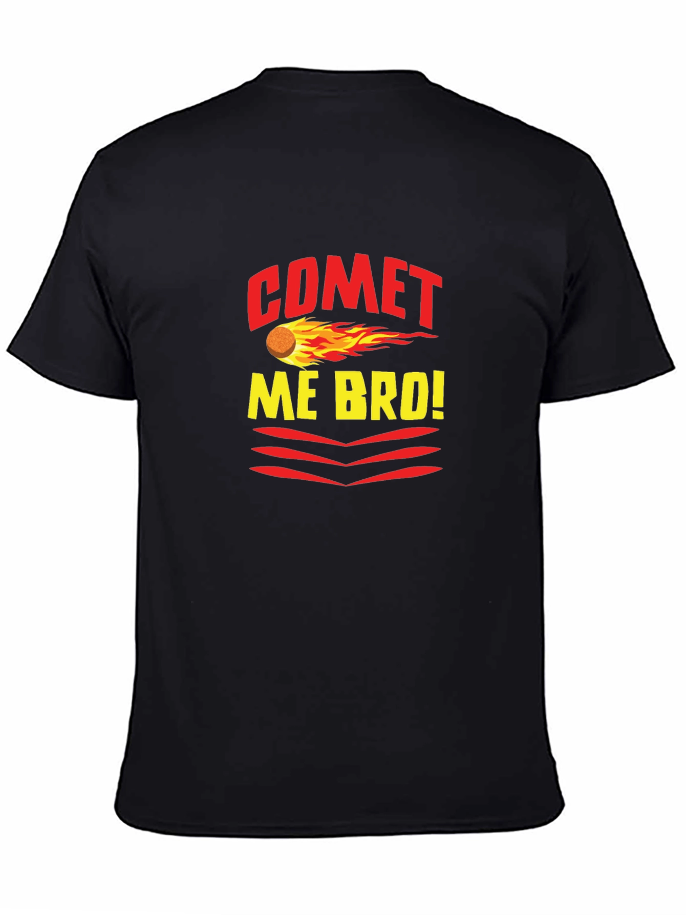 Black Comet Me Bro! Graphic Tee - Trendy Black T-Shirt view 4
