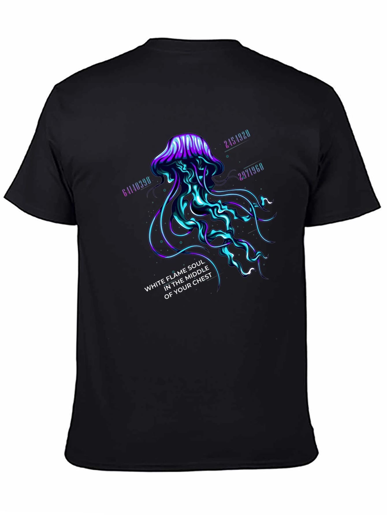 Black Mystic Jellyfish Graphic Tee - White Flame Soul Shirt view 4