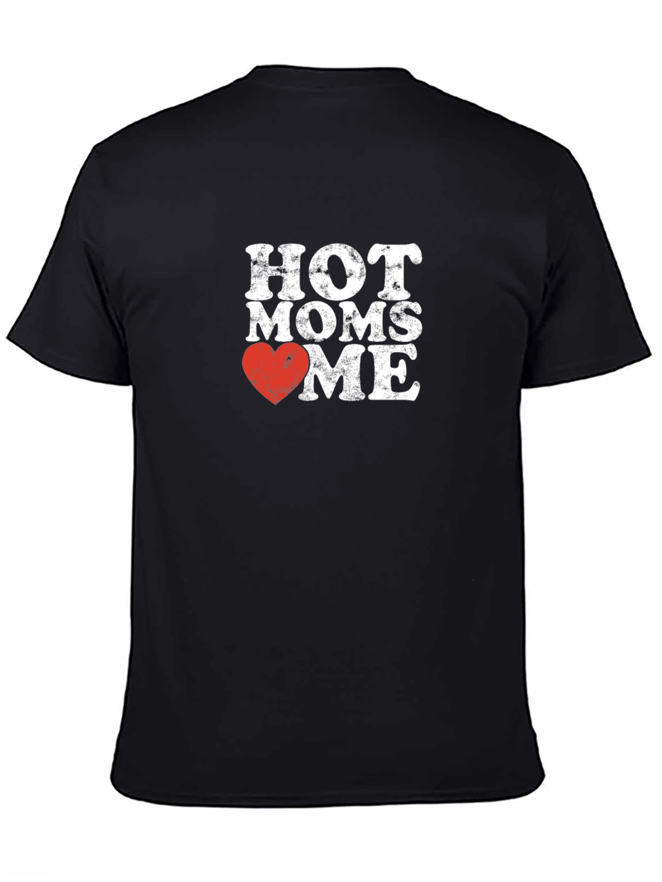 Black Hot Moms Love Me Graphic T-Shirt - Novelty Humor Tee view 4