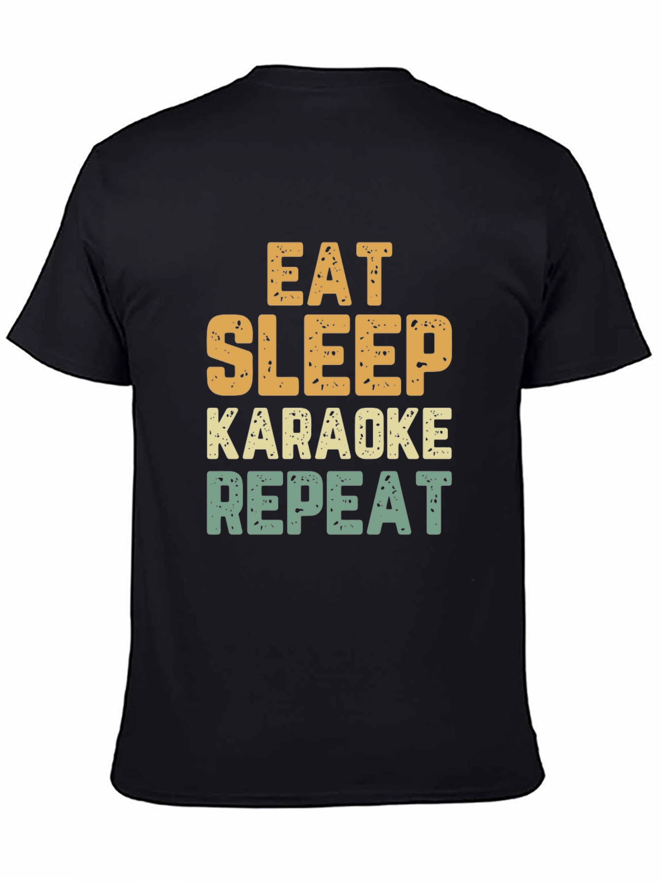 Black Eat Sleep Karaoke Repeat Funny T-Shirt view 4