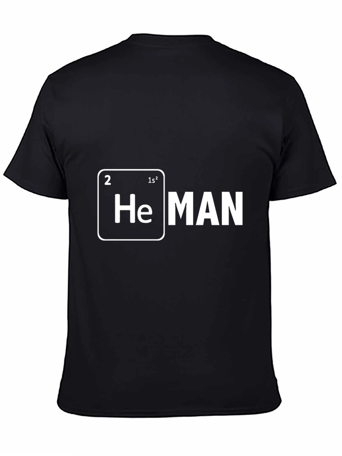 Black He MAN Periodic Table T-Shirt Funny Science Tee view 4