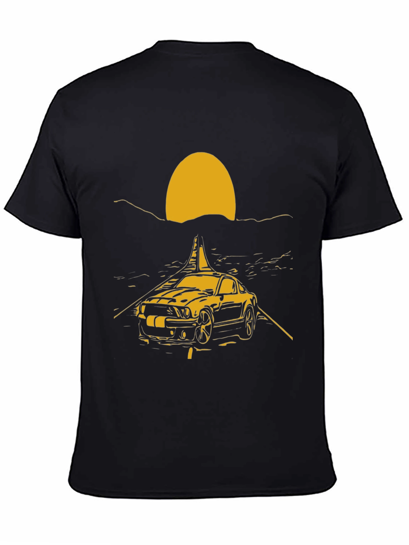 Black Sunset Mustang Graphic Tee - Black view 4
