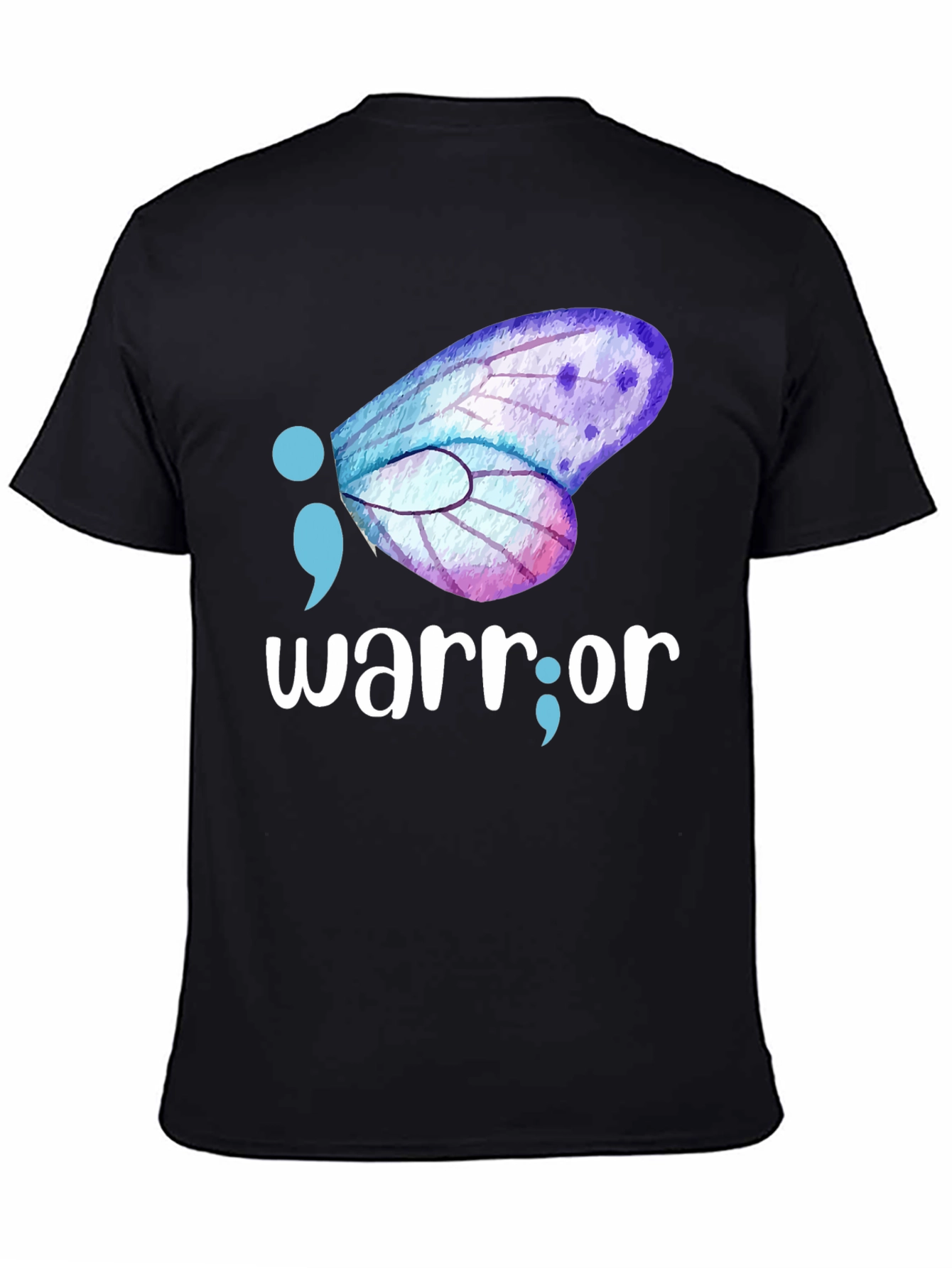Black Warrior Semipcolon Butterfly Graphic Tee view 4