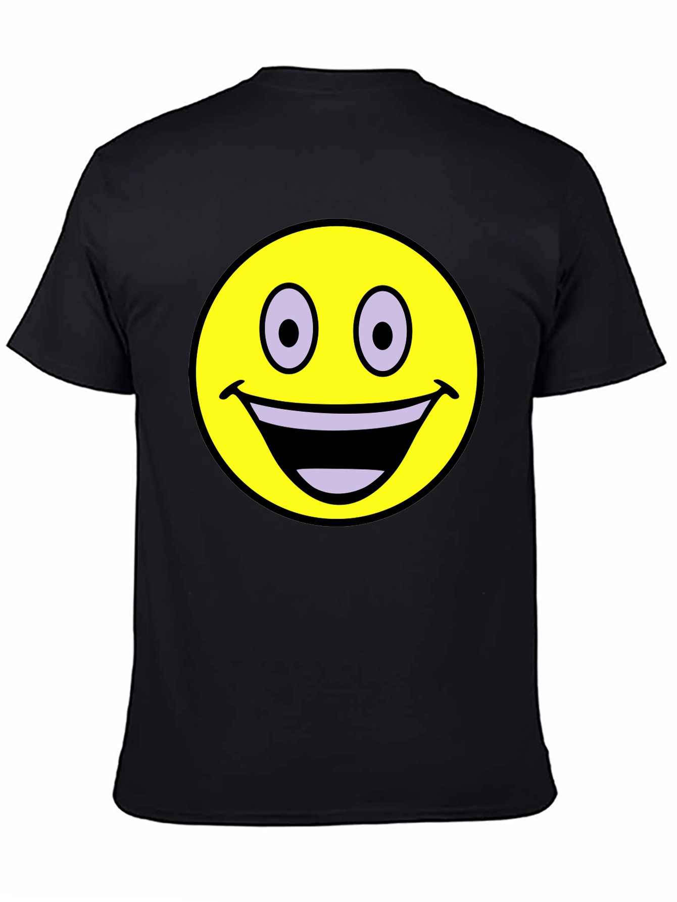 Black Smiley Face Graphic T-Shirt - Black view 4