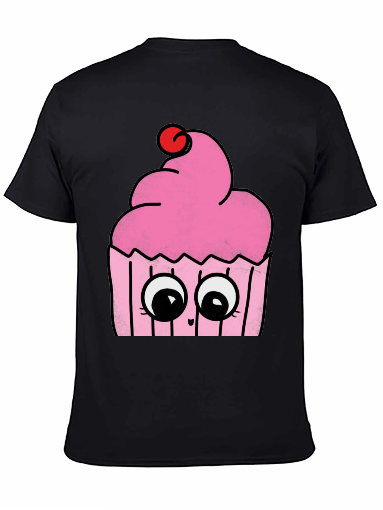 Black Cute Cupcake Graphic Tee - Soft Cotton Comfort view 4