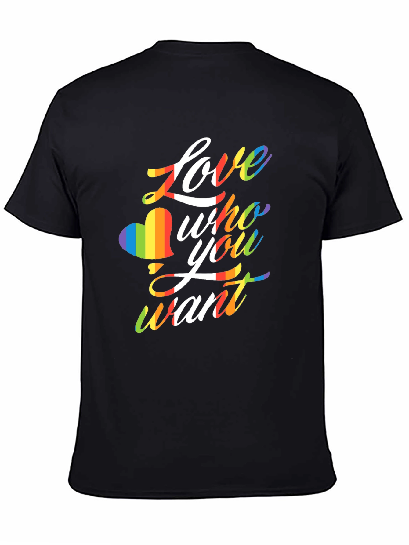 Black Love Who You Want LGBTQ Rainbow T-Shirt view 4