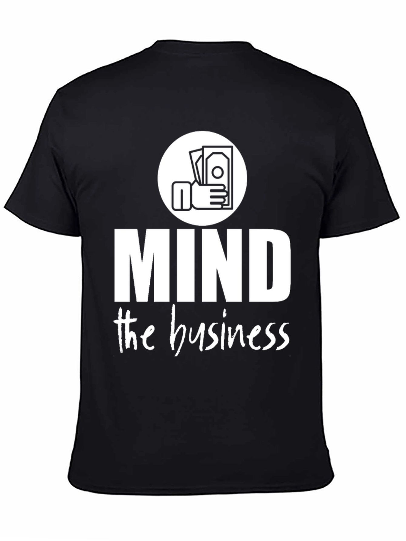 Black Mind the Business Graphic Tee - Black Cotton Shirt view 4