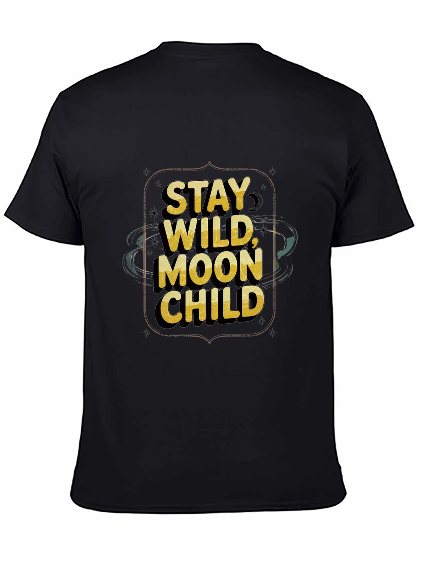 Black Stay Wild Moon Child Black Graphic Tee view 4