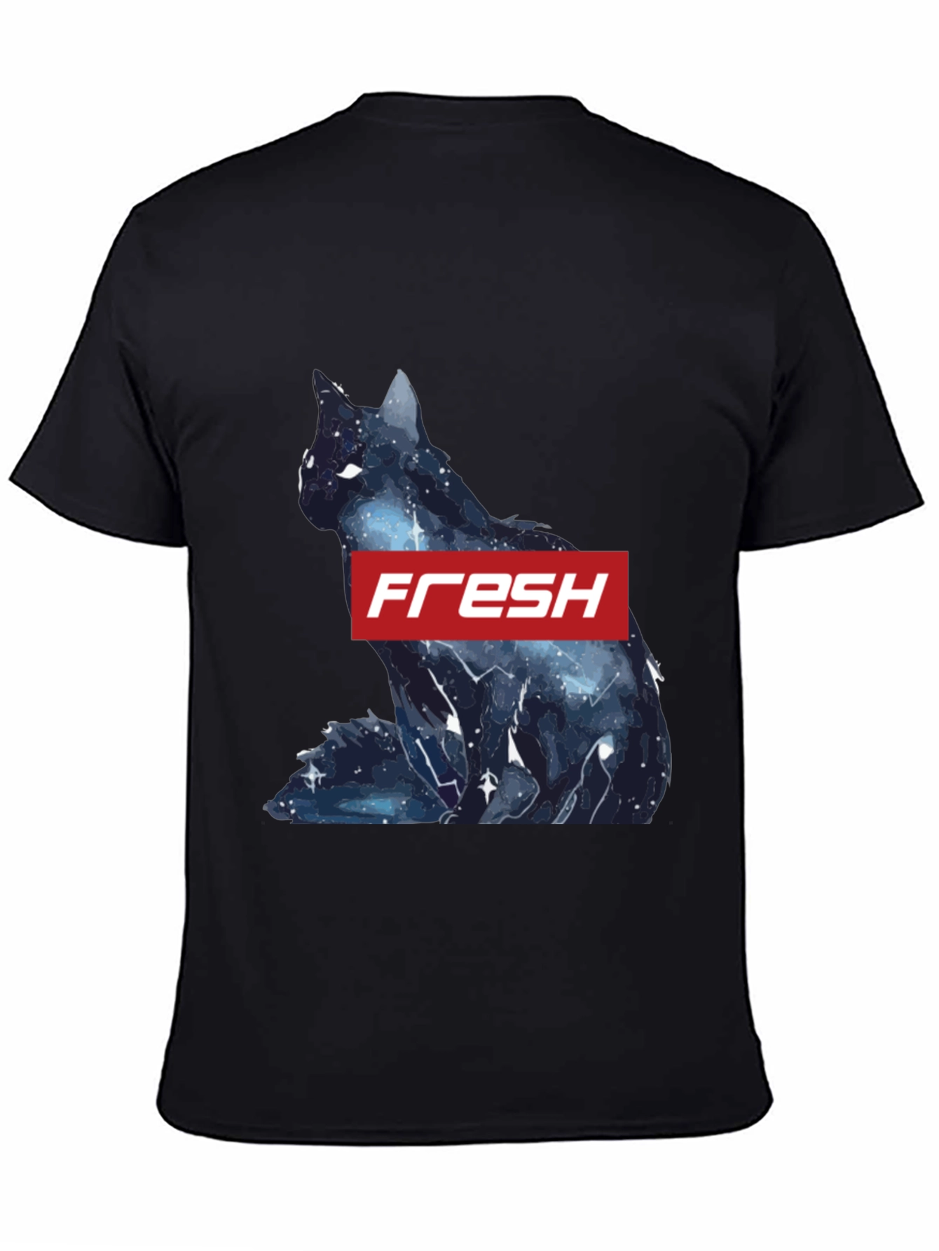 Fresh Galaxy Cat T-Shirt - Stylish Black Tee - 4