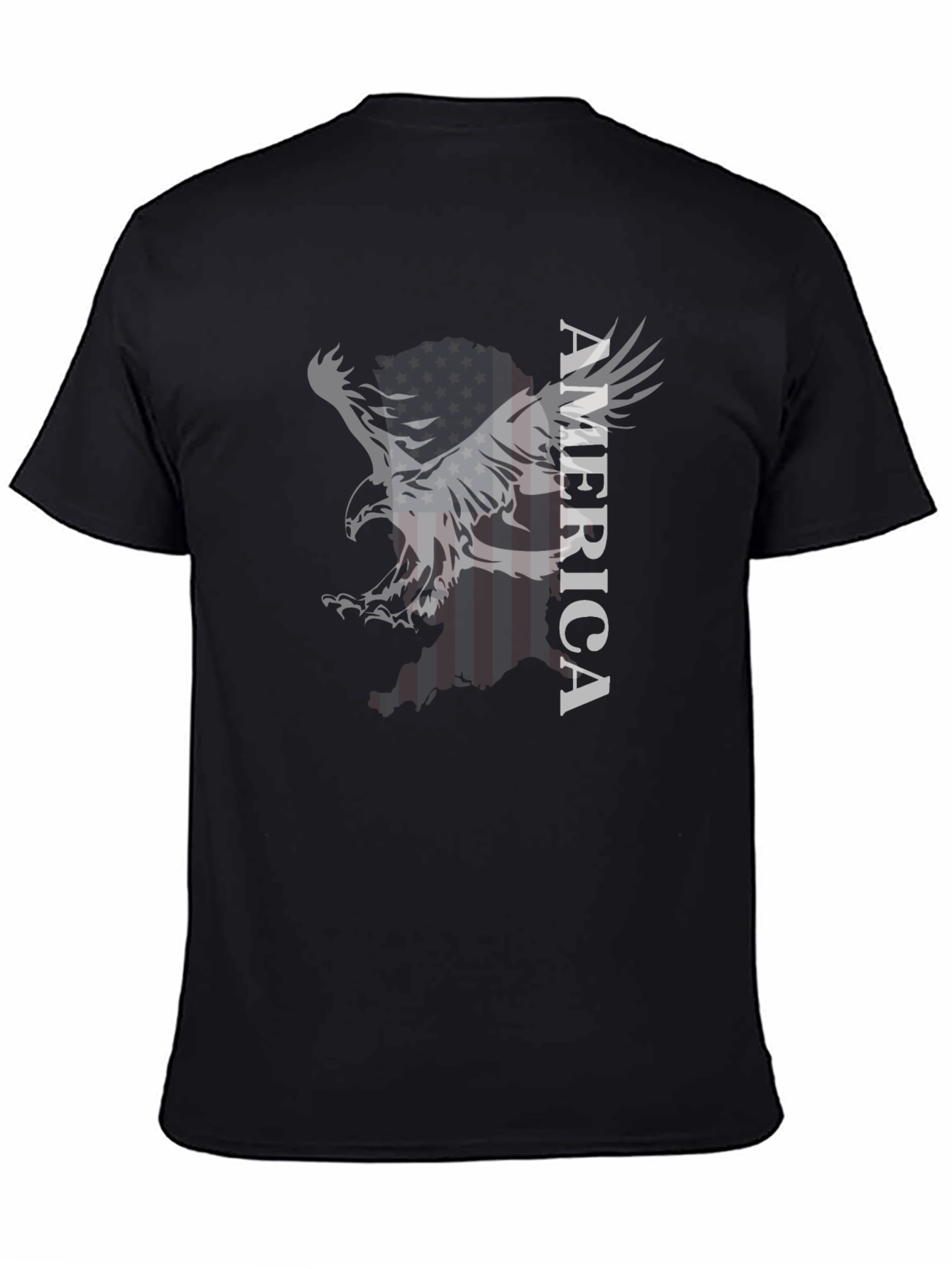 Black American Eagle Graphic Print T-Shirt view 4