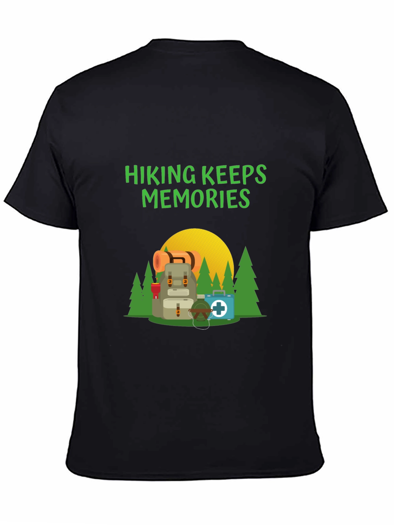 Black Hiking Keeps Memories Graphic T-Shirt view 4