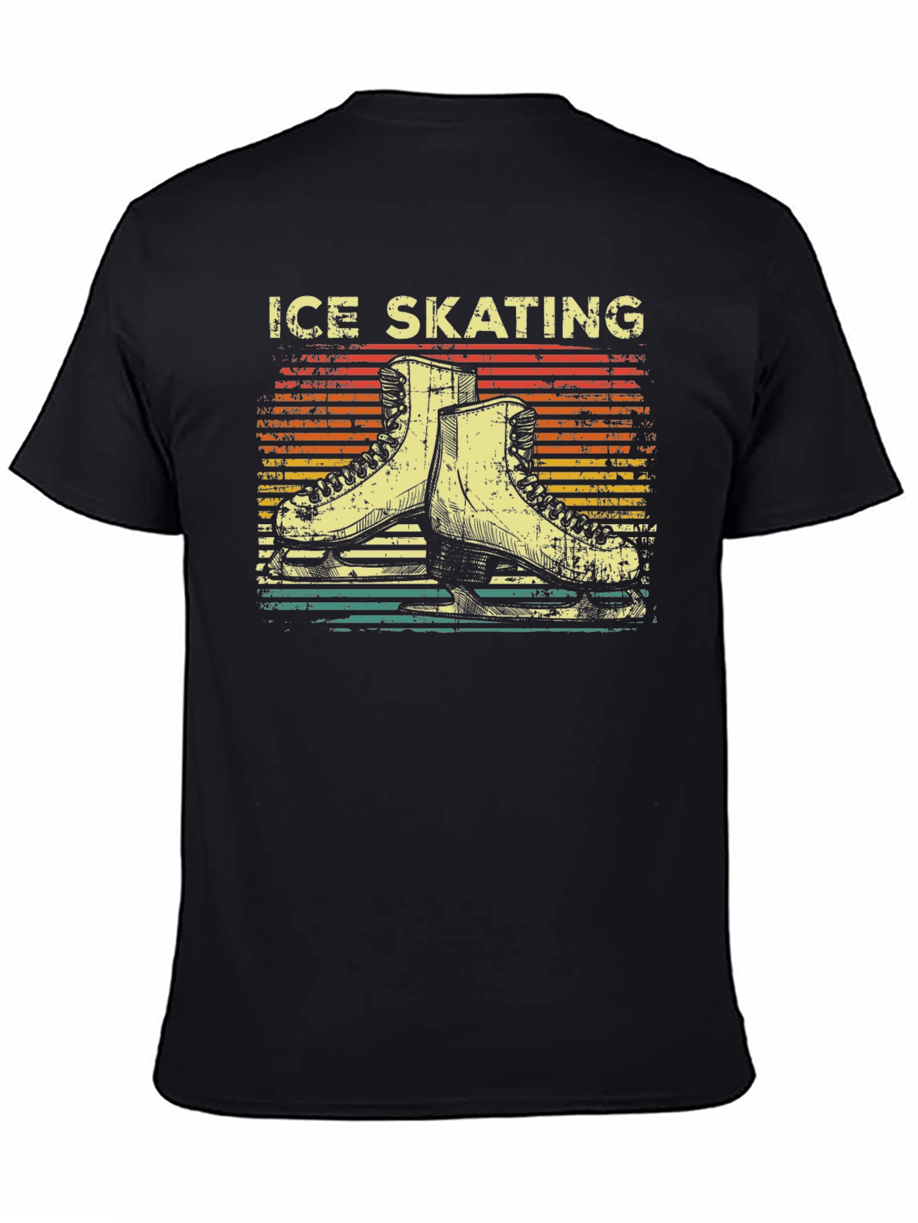 Black Retro Ice Skating T-Shirt view 4