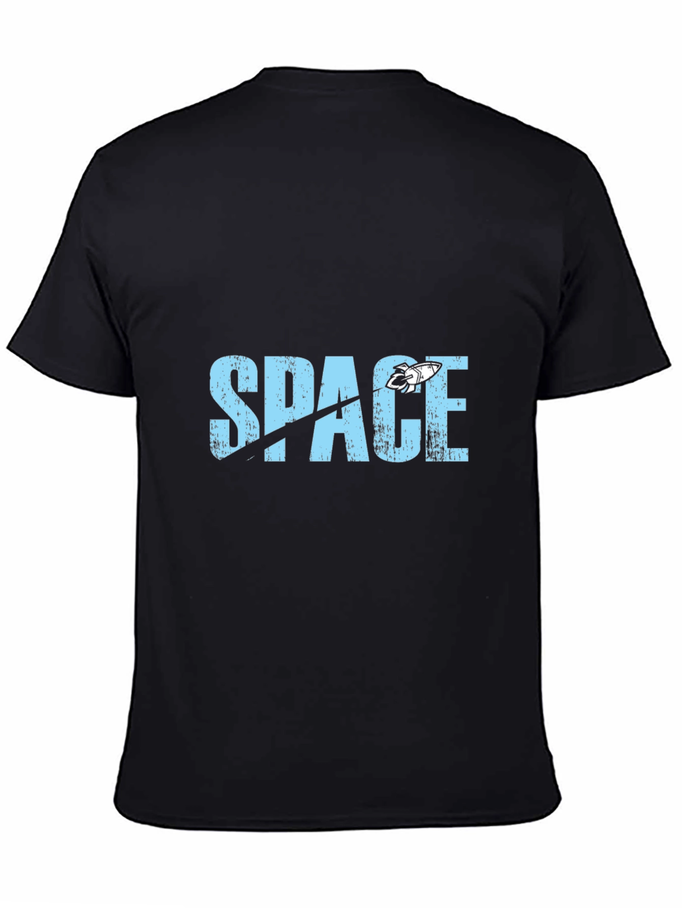 Black Space Rocket Graphic T-Shirt - Black view 4