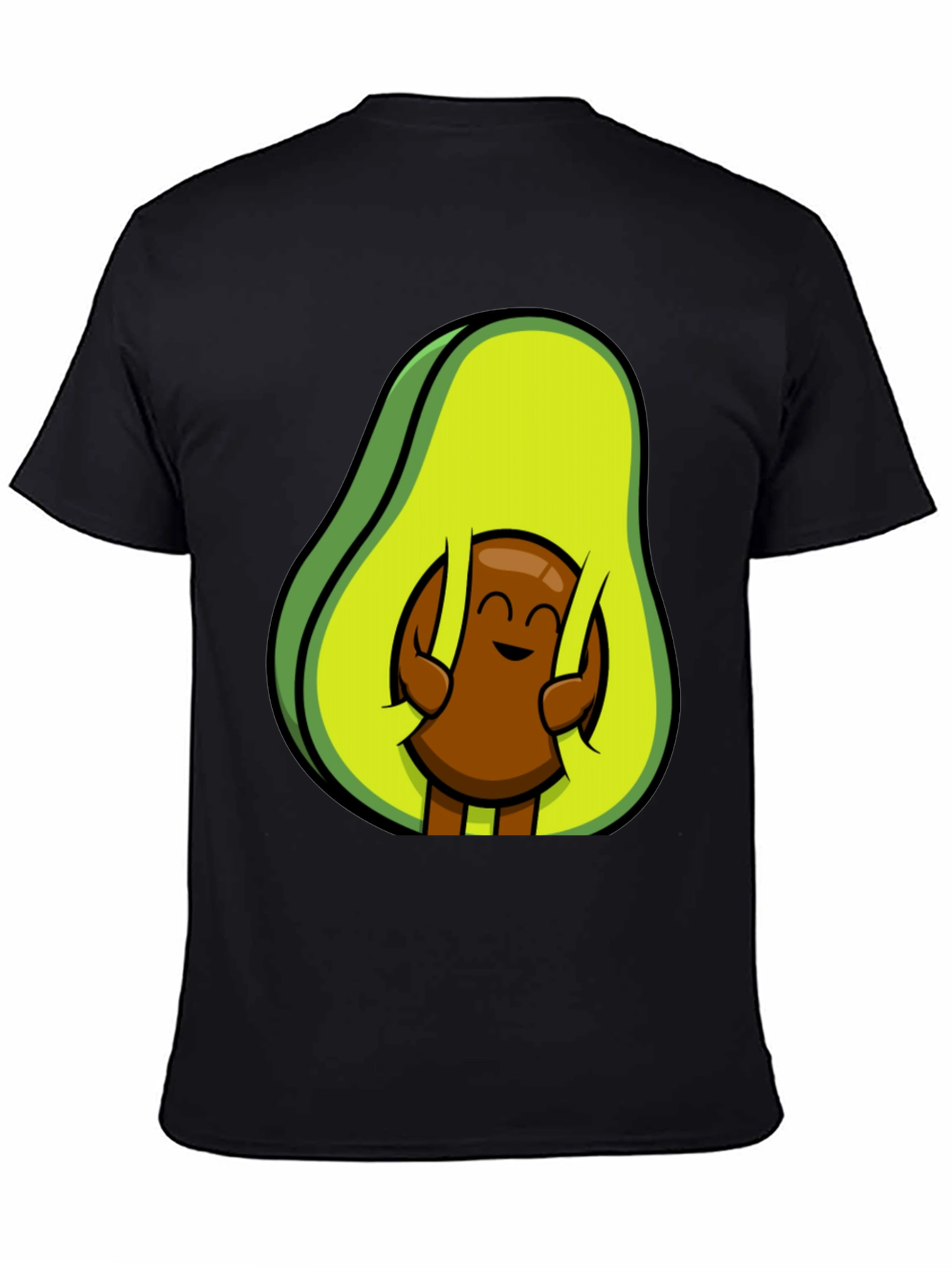 Black Funny Avocado Hugging Seed T-Shirt view 4