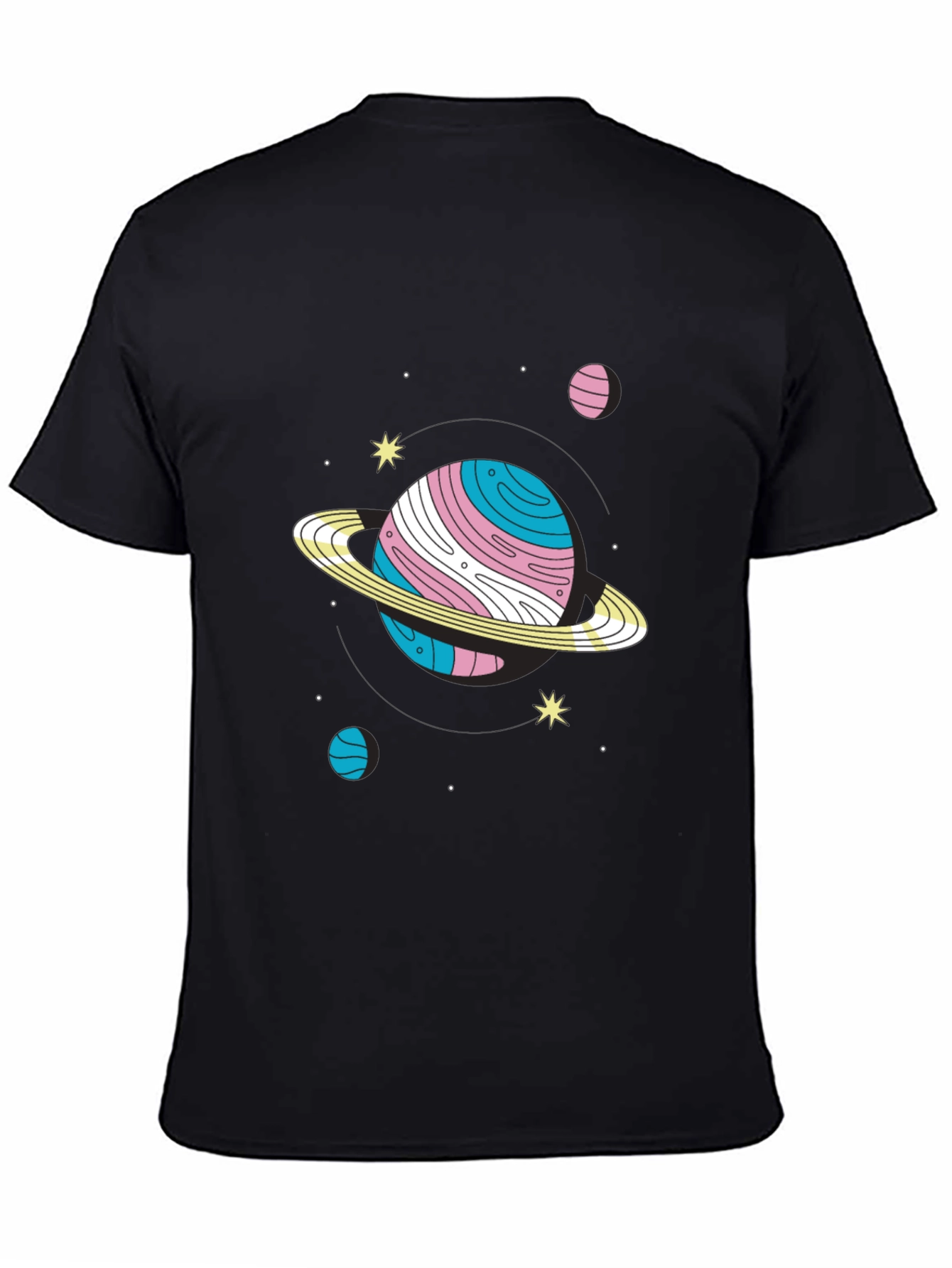 Black Trans Pride Planet Graphic T-Shirt view 4