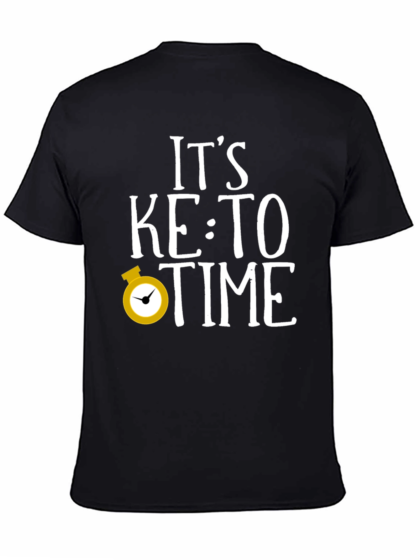 Black It's Keto Time Funny Graphic T-Shirt view 4
