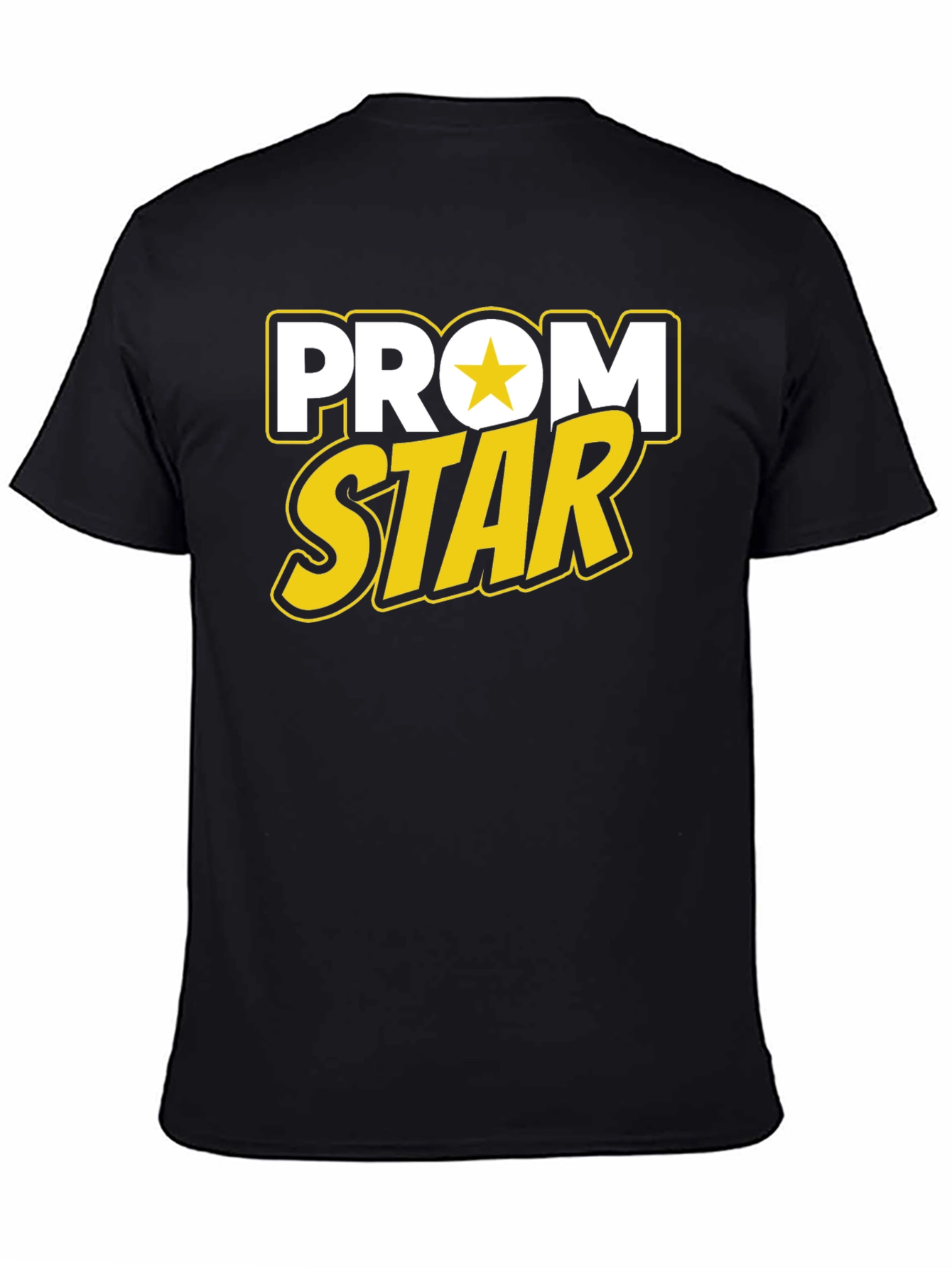 Black Prom Star Graphic Tee - Black Cotton T-Shirt view 4
