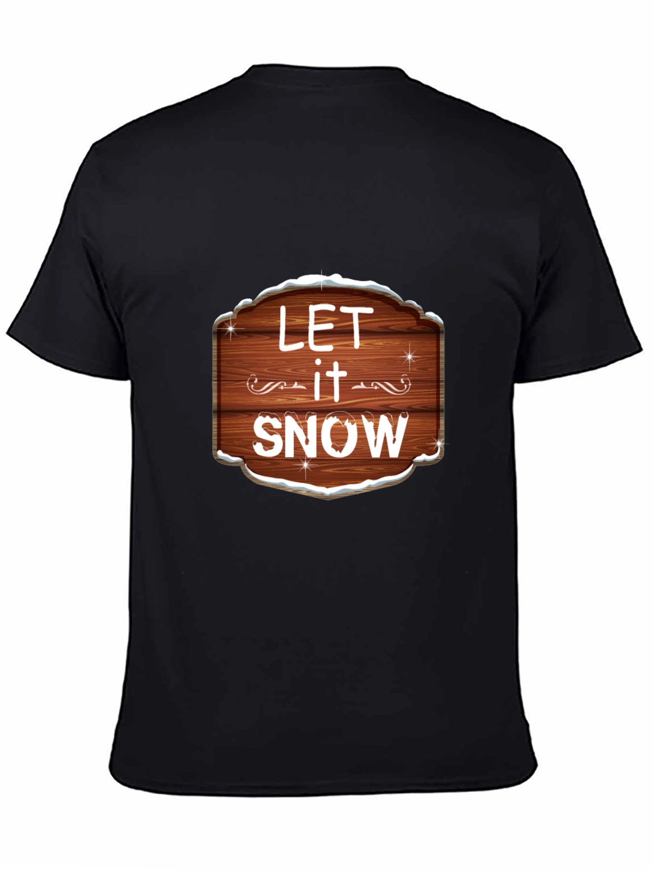 Black Let it Snow Graphic Tee - Festive Holiday Shirt view 4