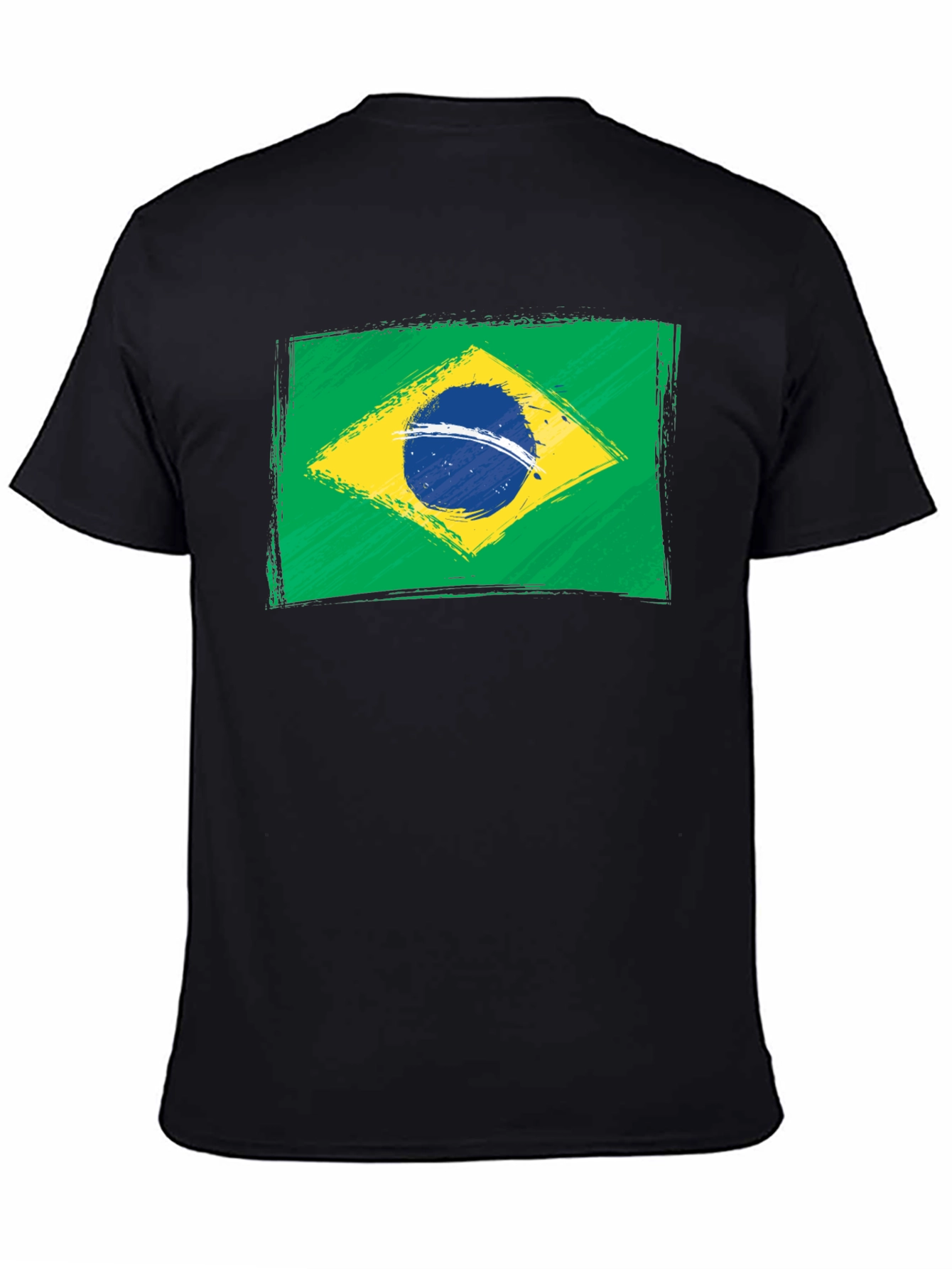 Black Brazil Flag Graphic T-Shirt - Black view 4