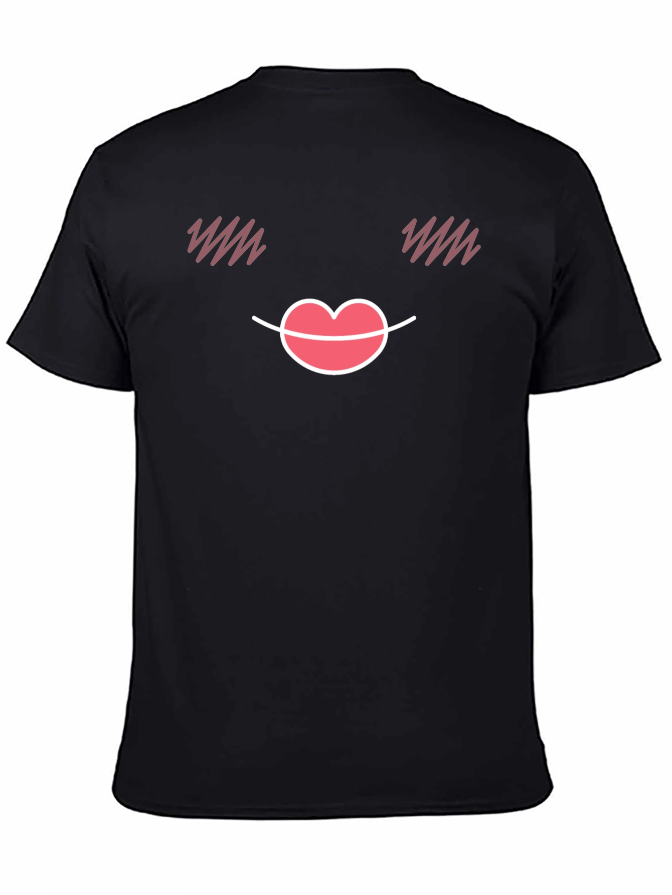 Black Cute Emoji Face Black T-Shirt view 4
