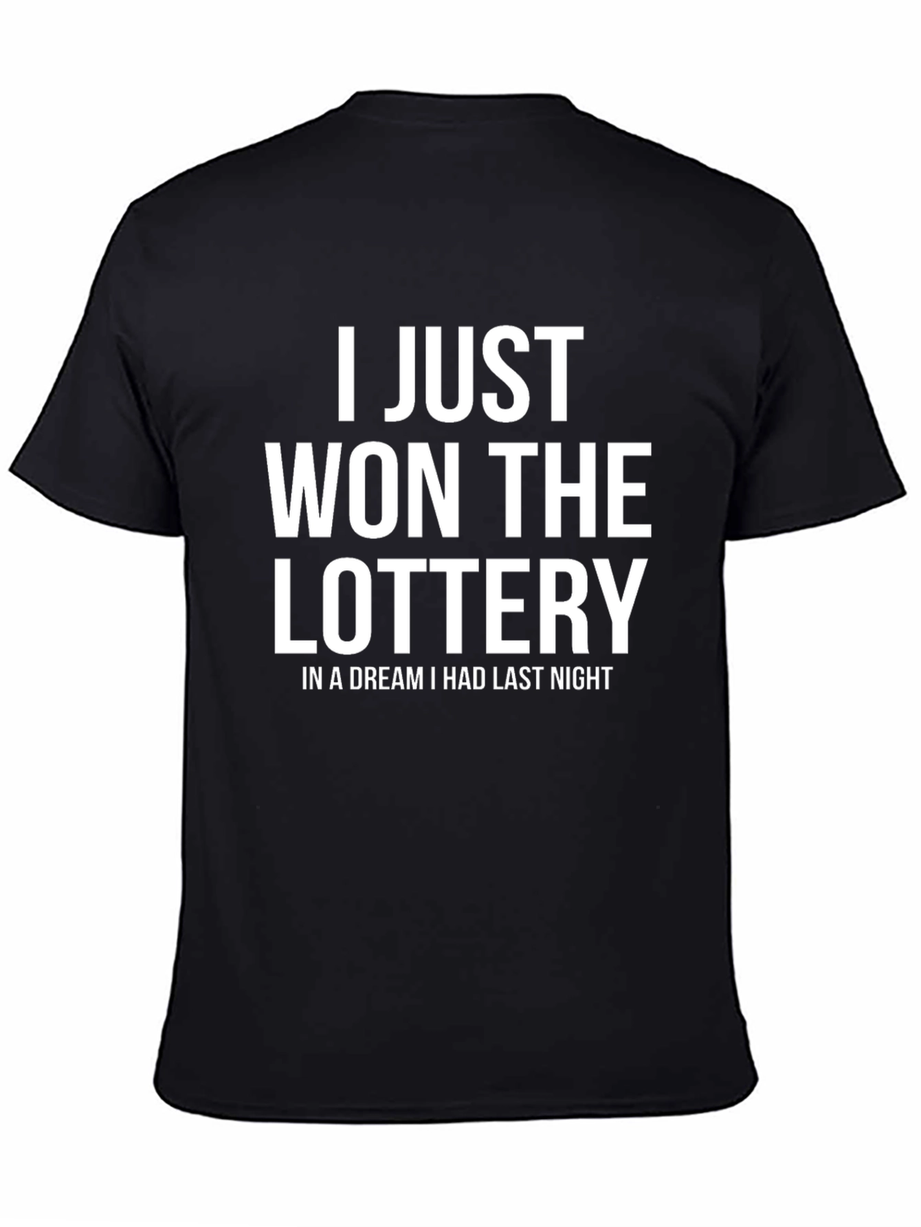 Black Funny Dream Lottery Winner T-Shirt - Black view 4