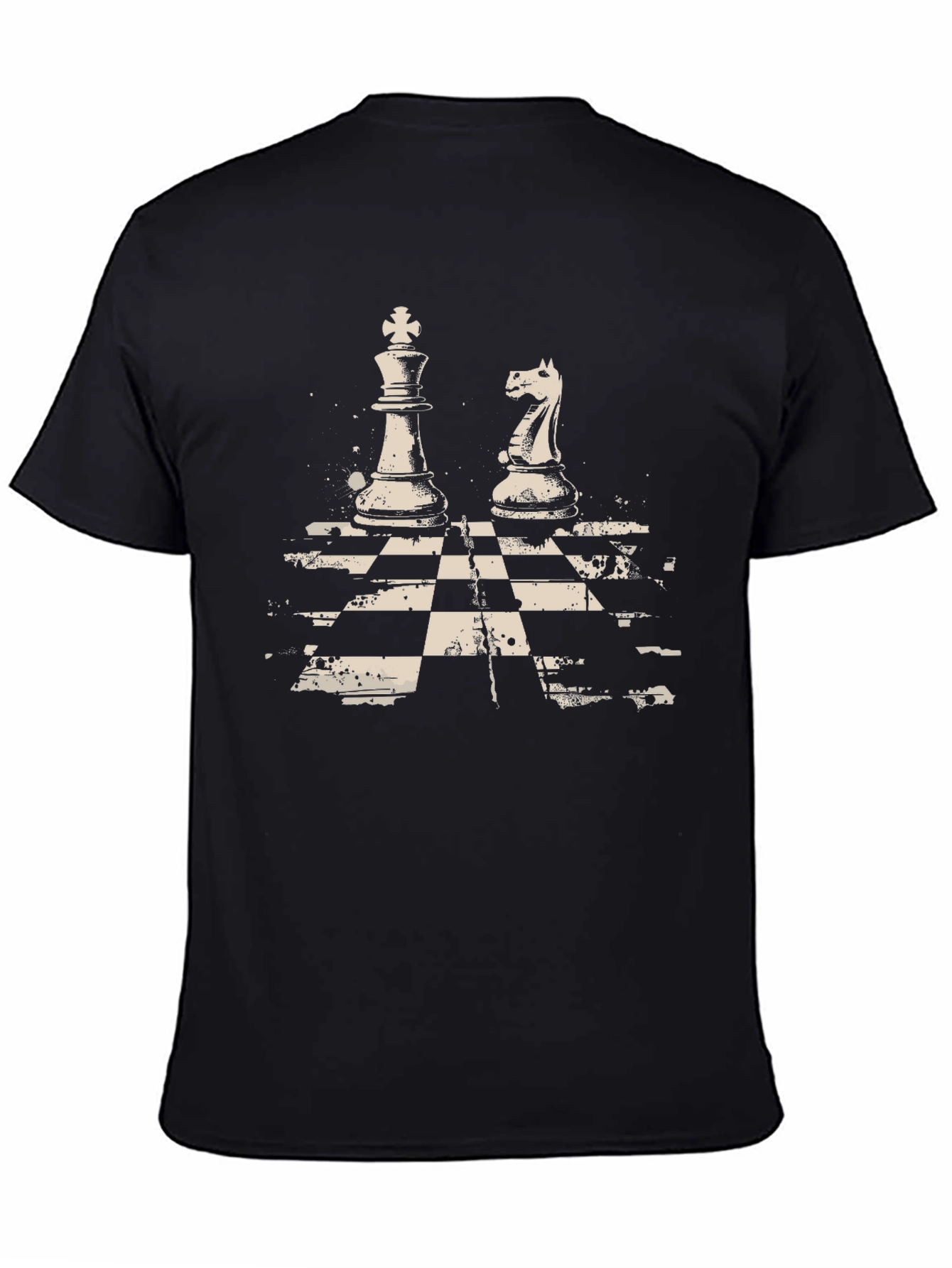 Black Chess King Knight Graphic Tee - Men's Black T-Shirt view 4