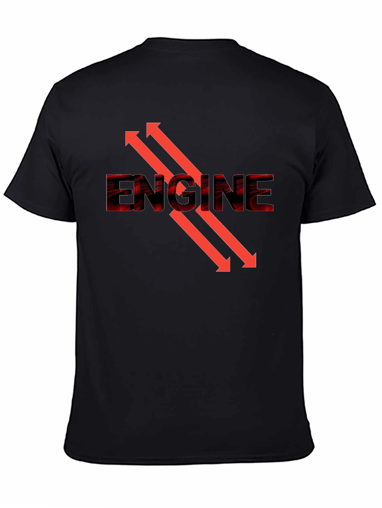 Black Engine Arrow Graphic Tee - Cool Automotive Design view 4