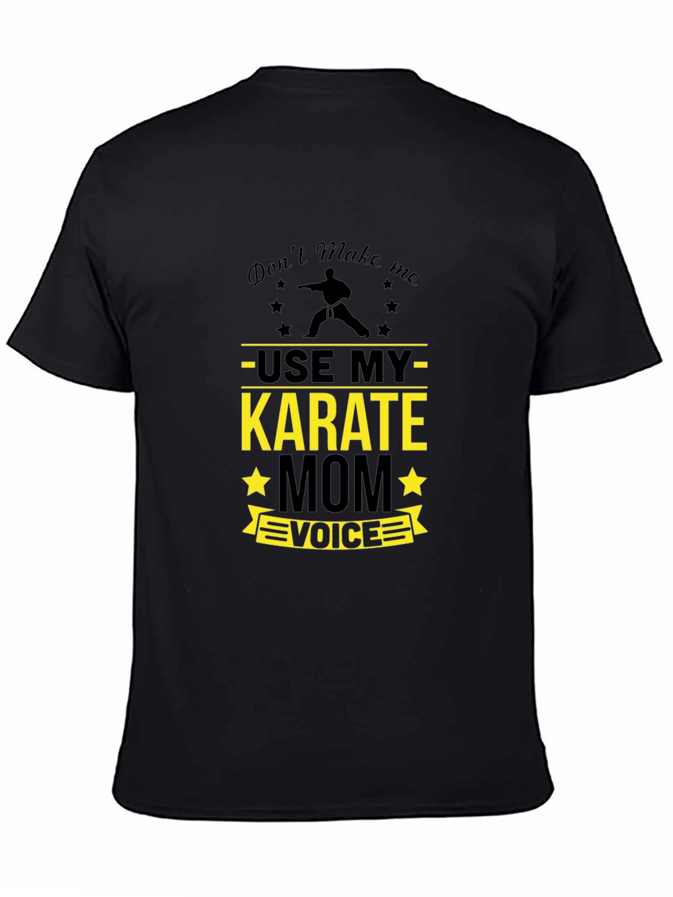 Black Karate Mom T-Shirt - Use My Voice view 4