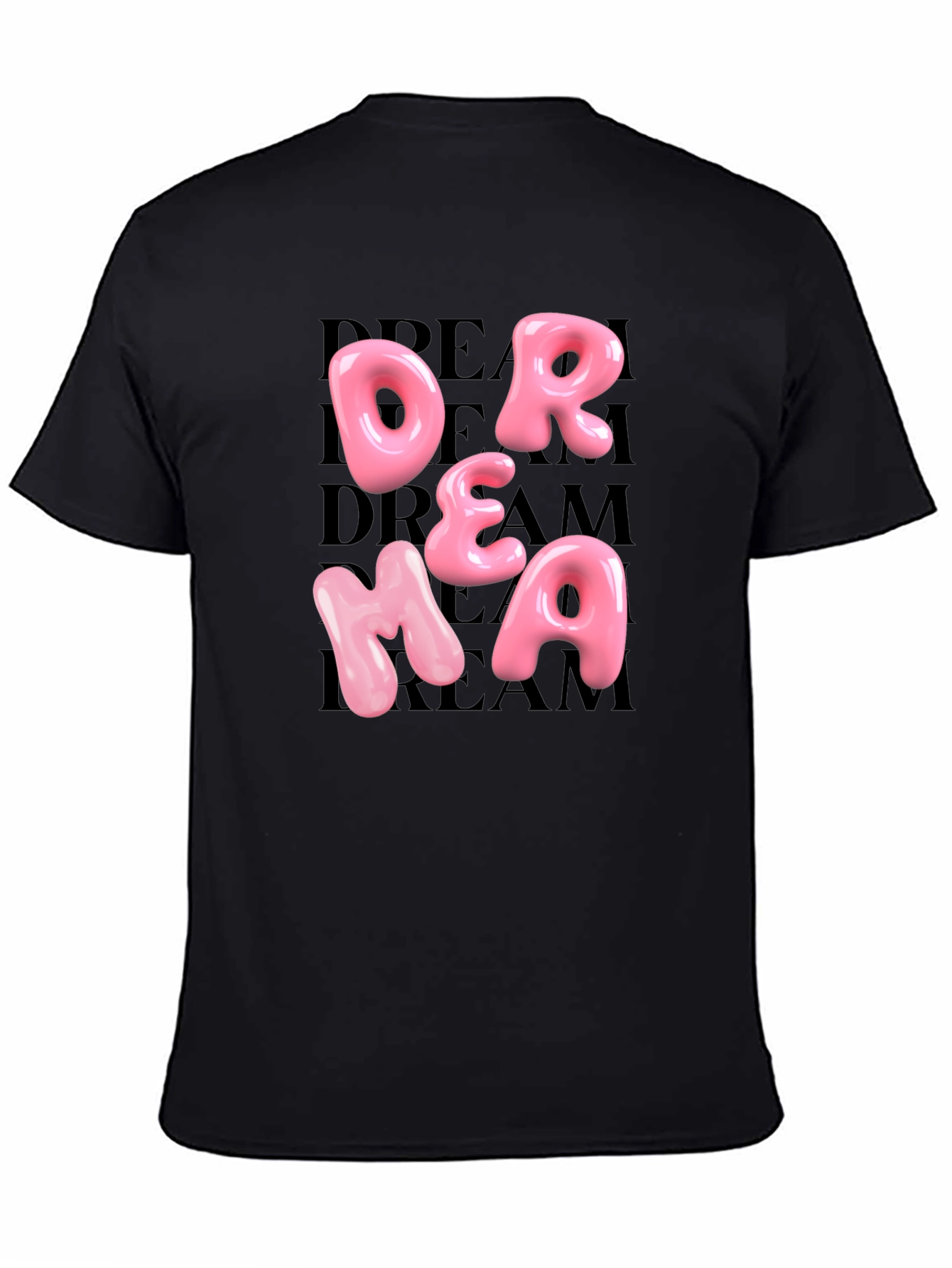 Black Dream Pink Letter Graphic Black T-Shirt view 4
