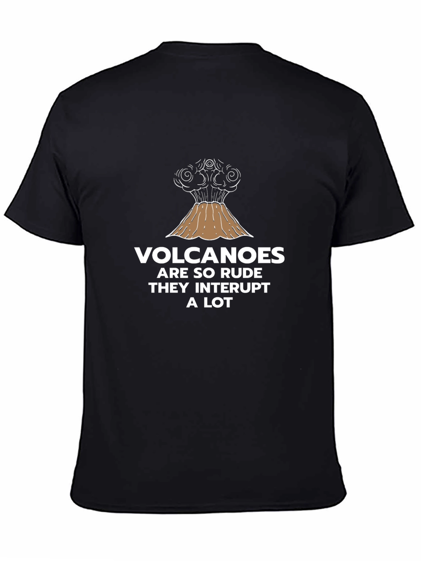 Black Volcano Humor Graphic T-Shirt view 4