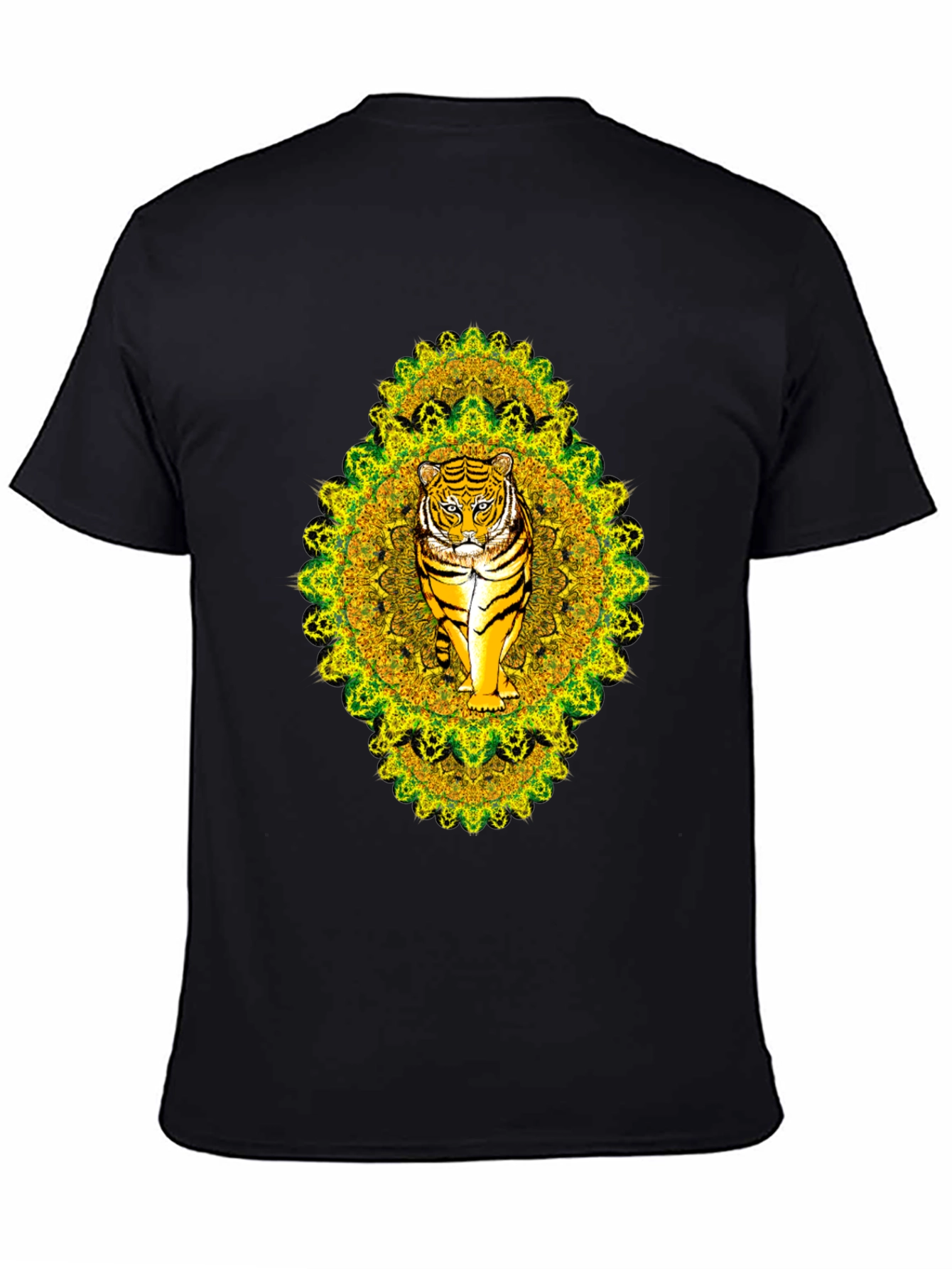 Black Tiger Mandala Graphic Tee - Black view 4