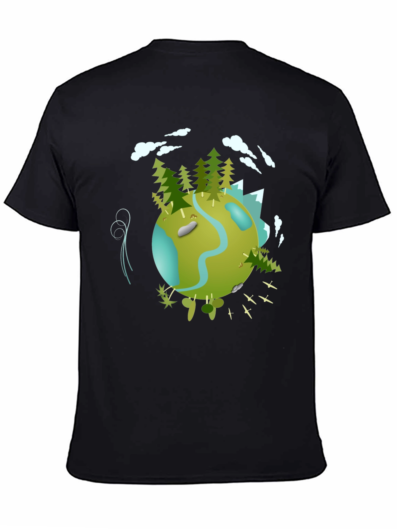 Black Eco Planet Graphic Tee - Black view 4