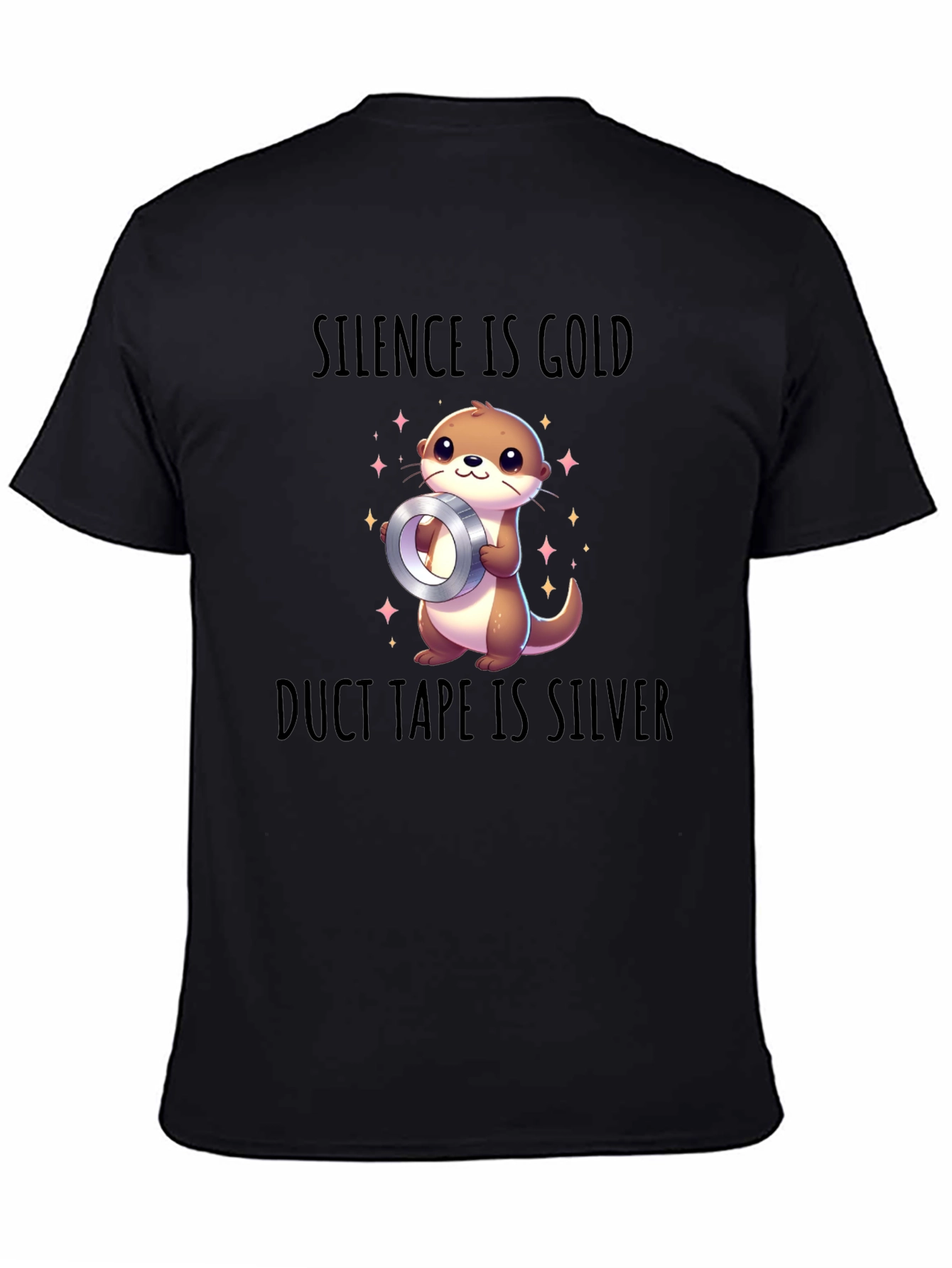 Black Silence is Gold Duct Tape is Silver Graphic Tee view 4