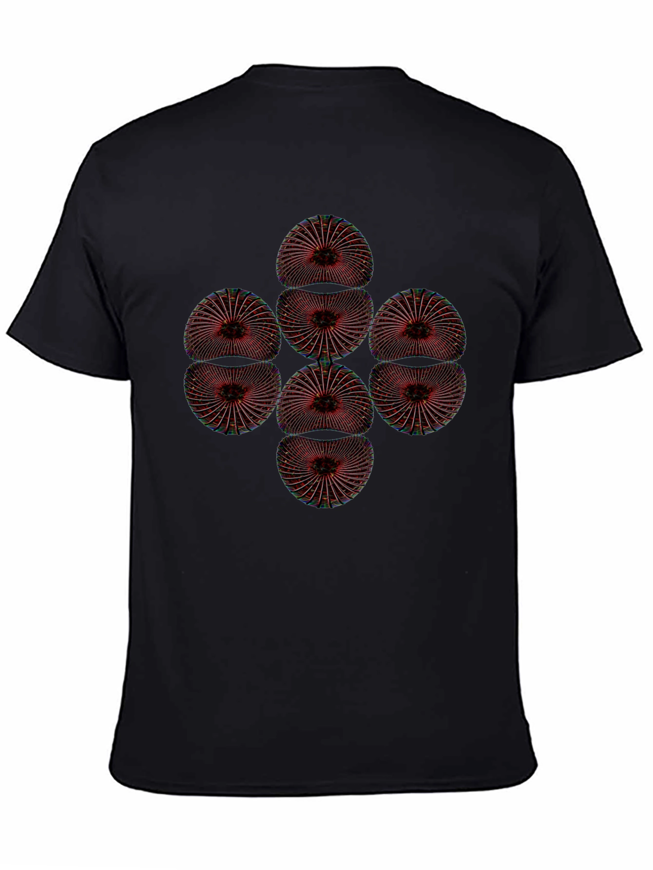 Black Geometric Eye Pattern Tee view 4